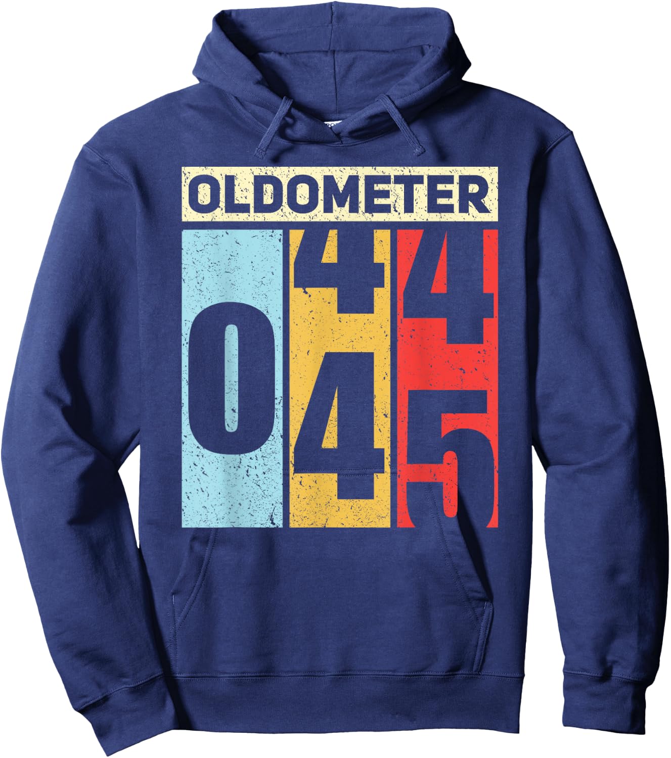 Oldometer 44-45 Funny 45th Birthday Odometer Gift Oldometer Hoodie - Hoodie | Navy