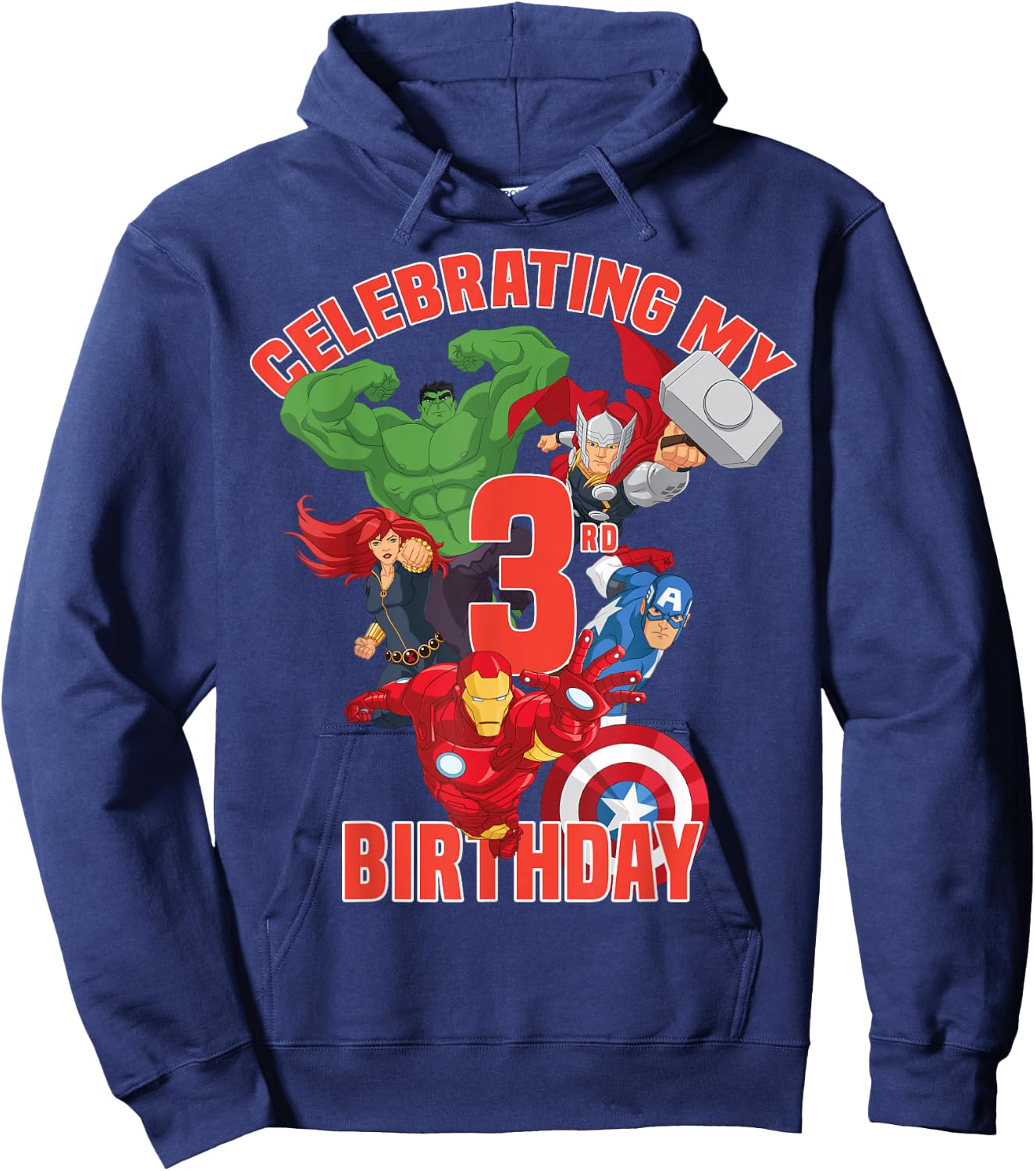 Marvel Avengers Celebrating My 3rd Birthday Small Hoodie - Hoodie | Navy