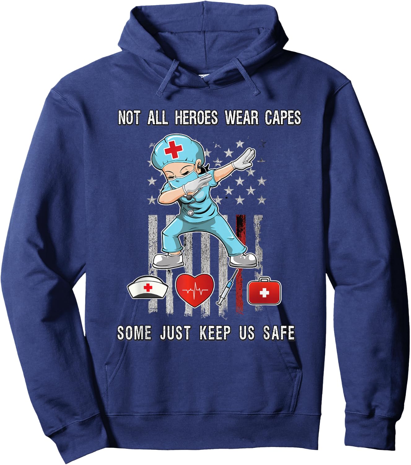 Not All Heroes Wear Capes Some Just Scrubs Wear Nurse EMT Hoodie - Hoodie | Navy