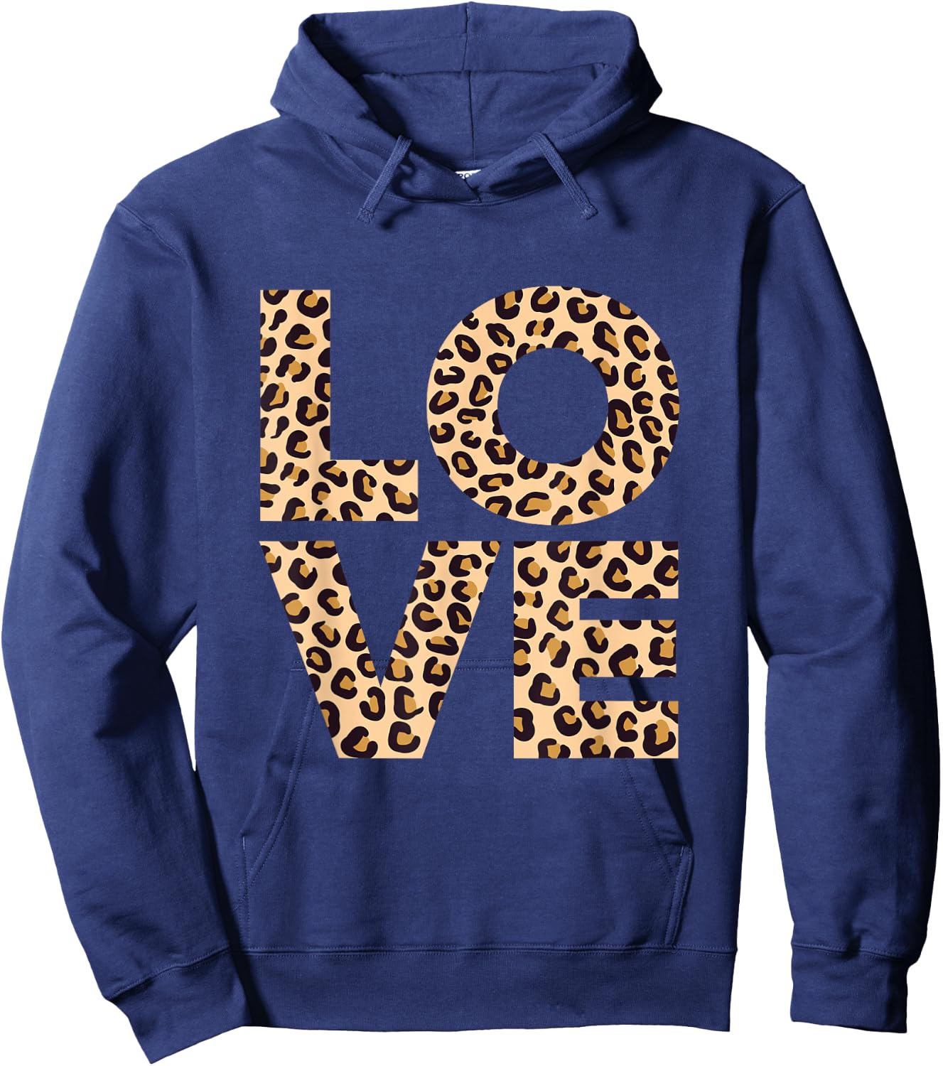 Leopard Print Love Heart gift | Cool Leopard gift Hoodie - Hoodie | Navy