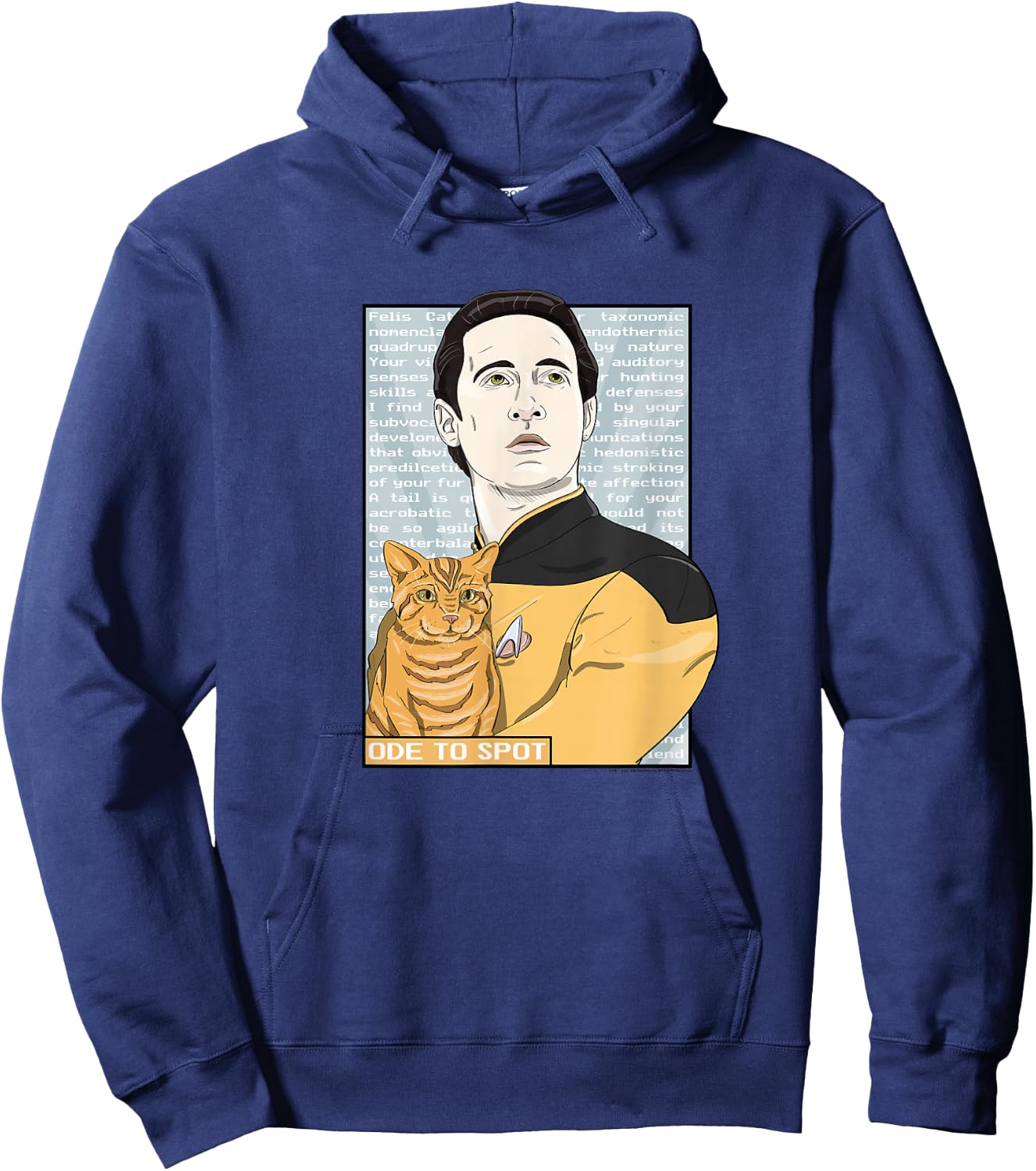 Star Trek: The Next Generation Data Ode to Spot Portrait Hoodie - Hoodie | Navy
