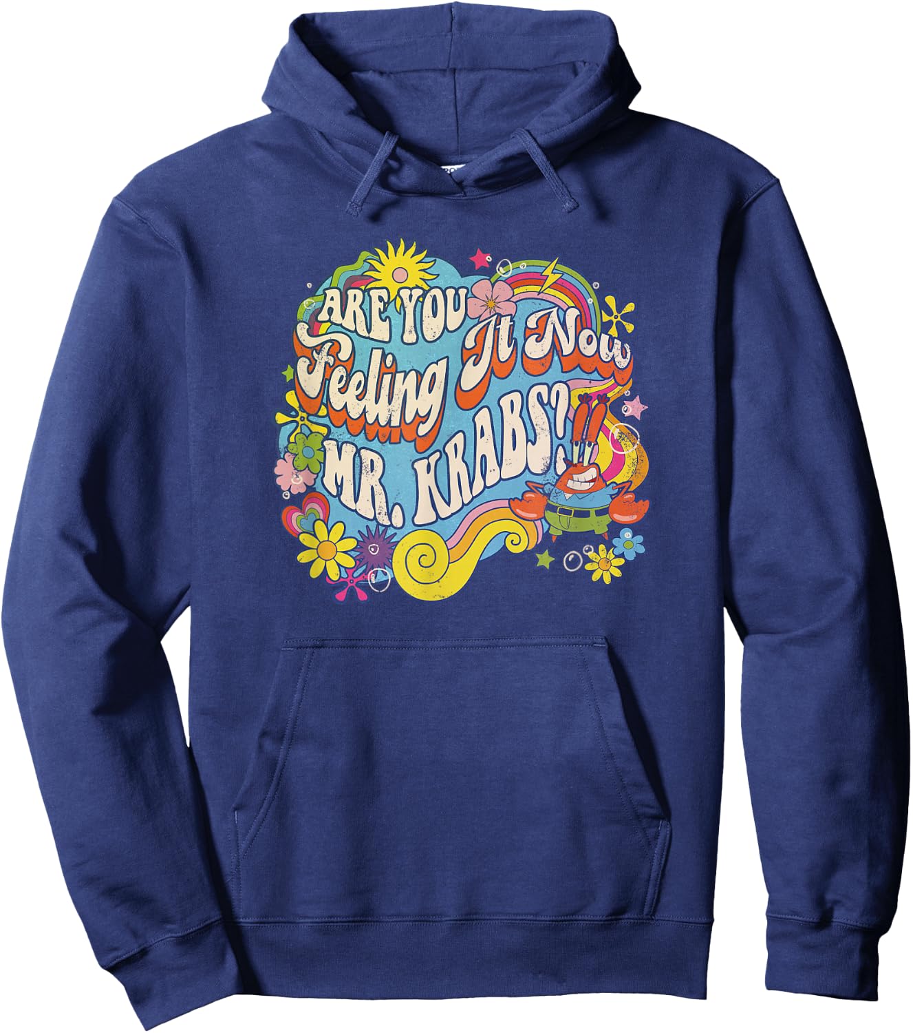 SpongeBob SquarePants Feeling It Now Mr. Krabs? Vintage Hoodie - Hoodie | Navy