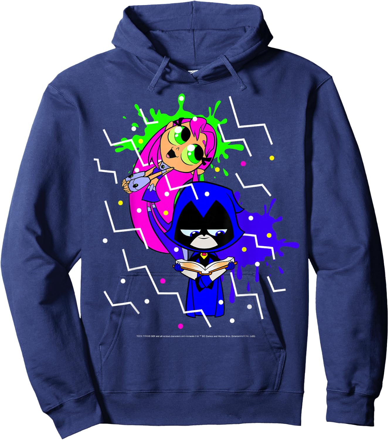 DC Comics Teen Titans Go! Raven & Starfire Paint Splatter Hoodie - Hoodie | Navy