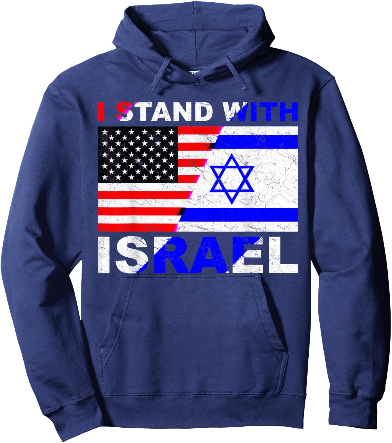 I Stand with Israel, Israeli Palestinian Conflict Pro Israel Hoodie - Hoodie | Navy
