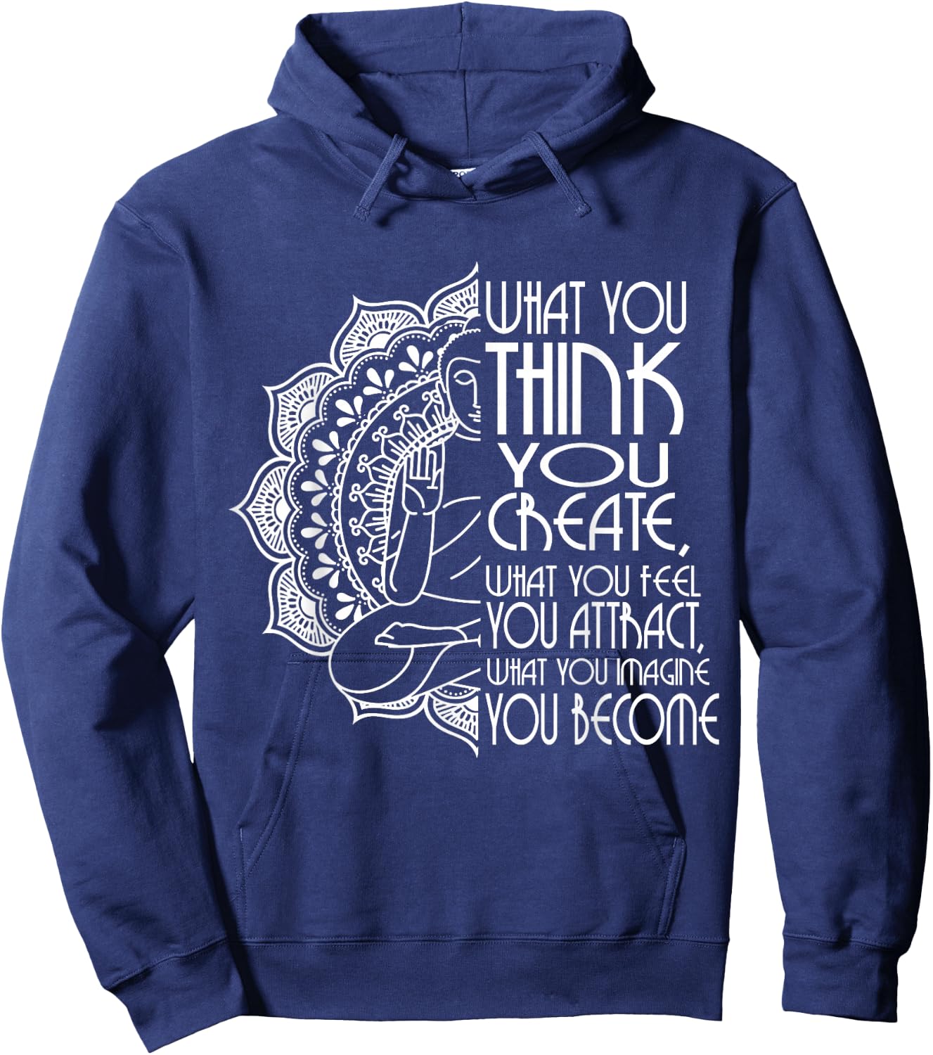 Law Of Attraction Spiritual Buddha Meditation Gifts Men Yoga Hoodie - Hoodie | Navy