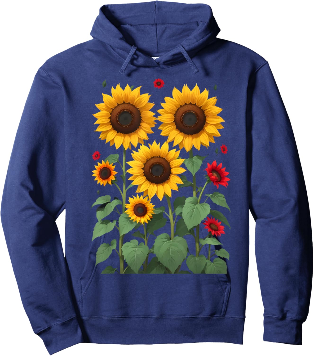 Sunflower Wildflower Vintage Botanical Plant Gardening Hoodie - Hoodie | Navy