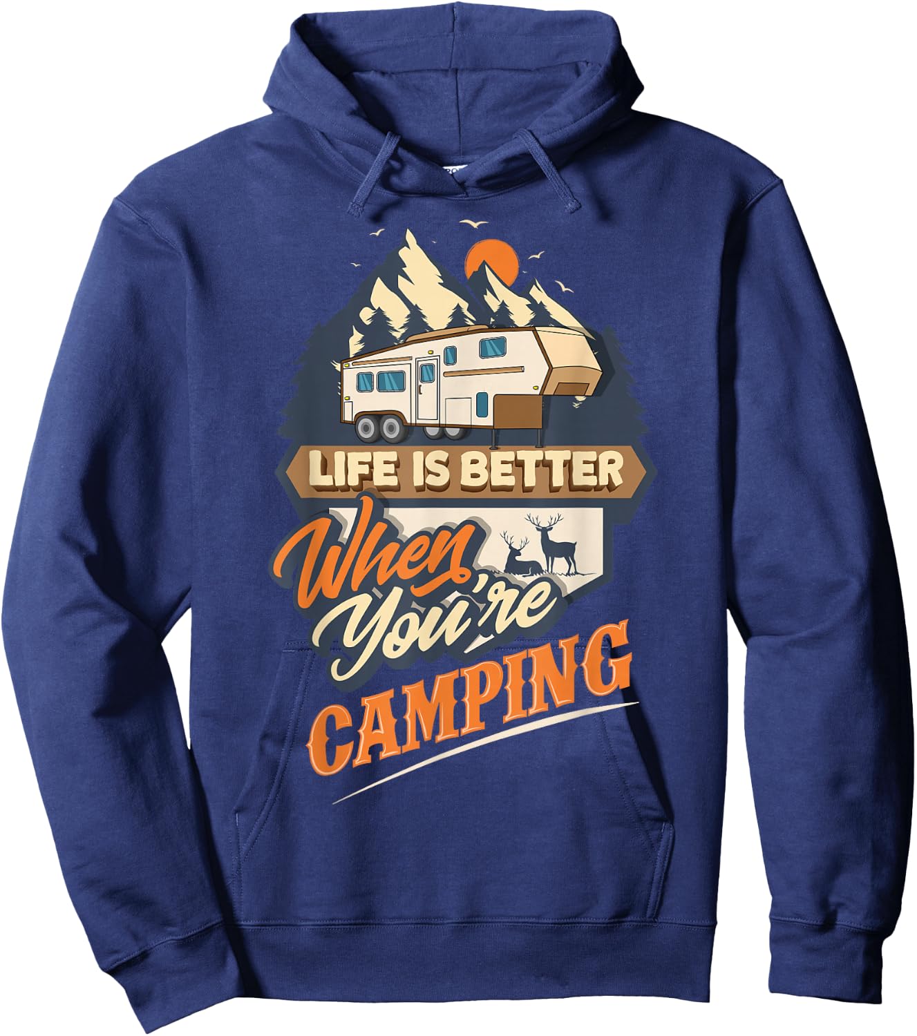 5th Wheel RV Camping Hoodie - Hoodie | Navy