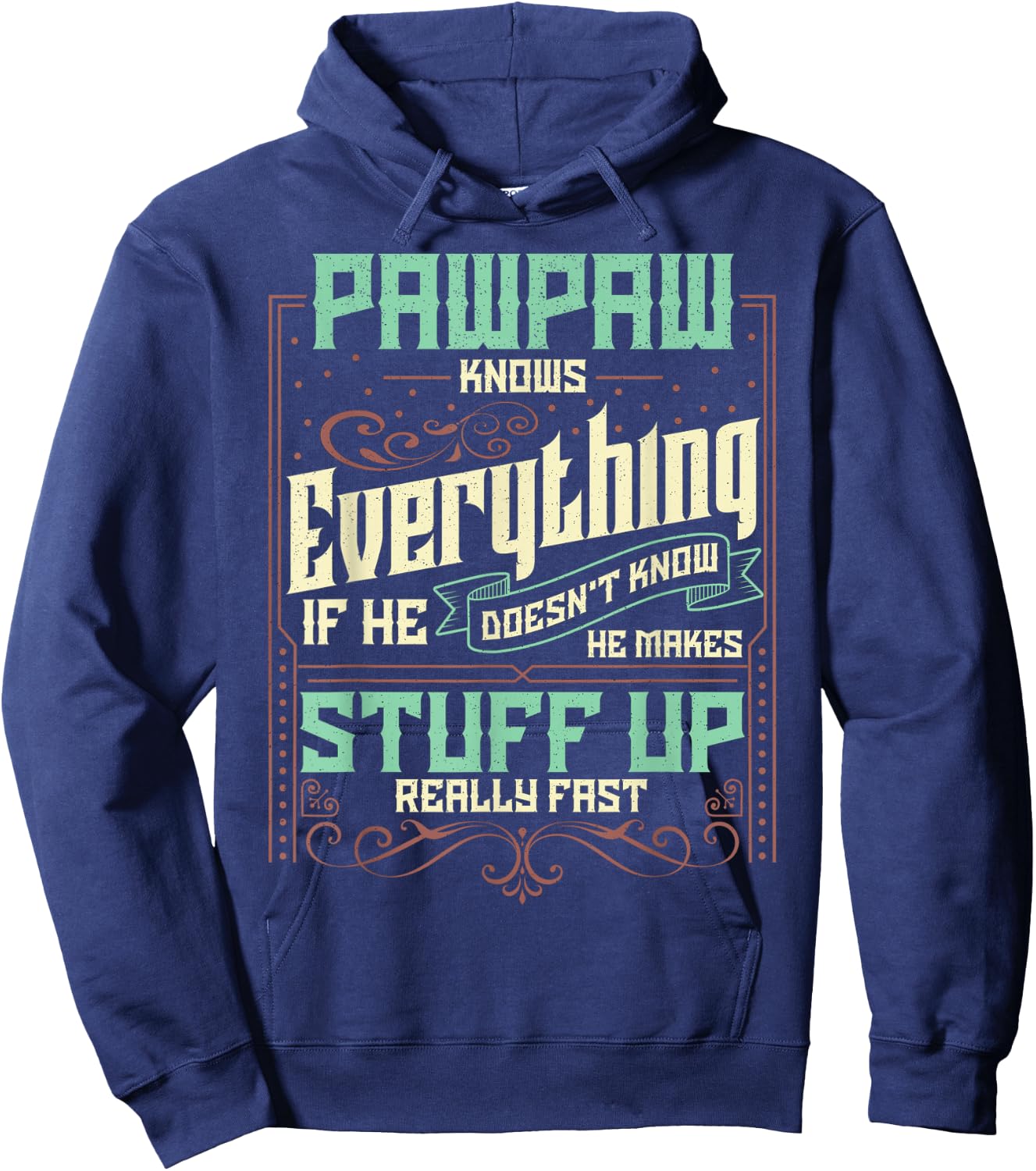 Pawpaw Shirt Pawpaw Shirts Pawpaw Knows Everything Hoodie - Hoodie | Navy