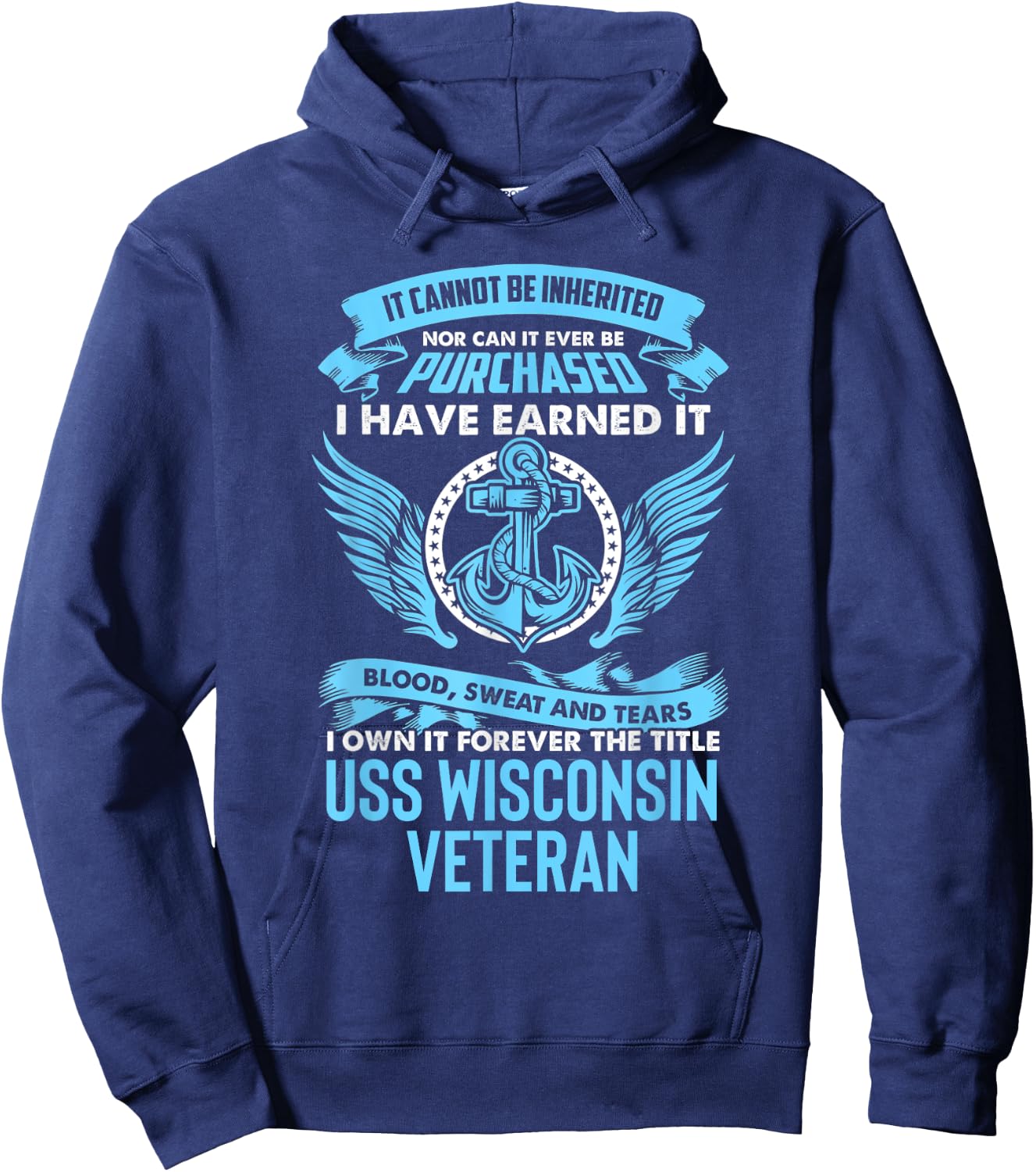 USS Wisconsin BB-64 Battleship Hoodie - Hoodie | Navy
