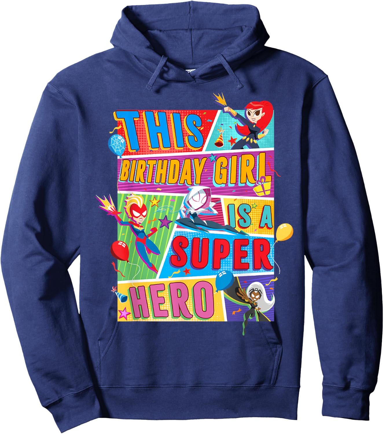Marvel Avengers This Birthday Girl Is A Super Hero Hoodie - Hoodie | Navy