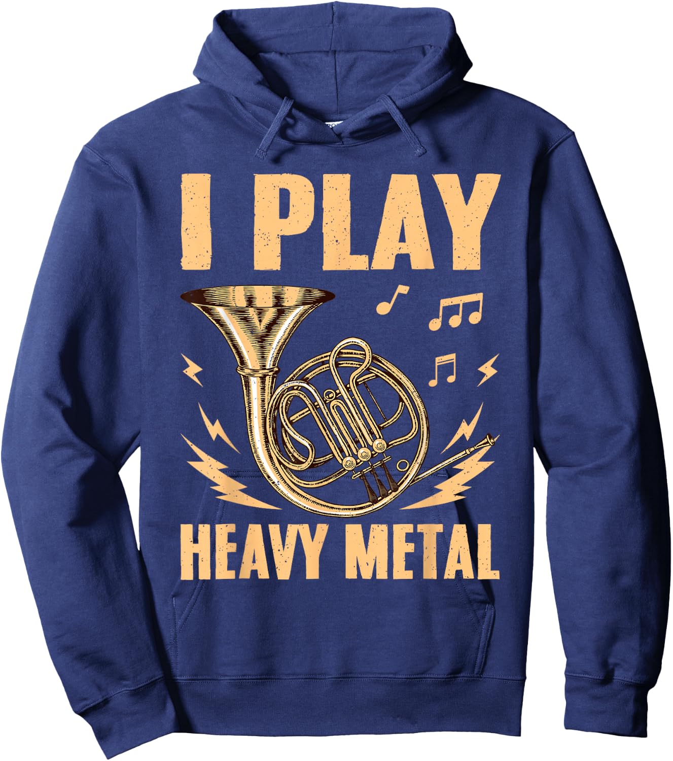 Cool French Horn Art Women Marching Band Horn Player Hoodie - Hoodie | Navy