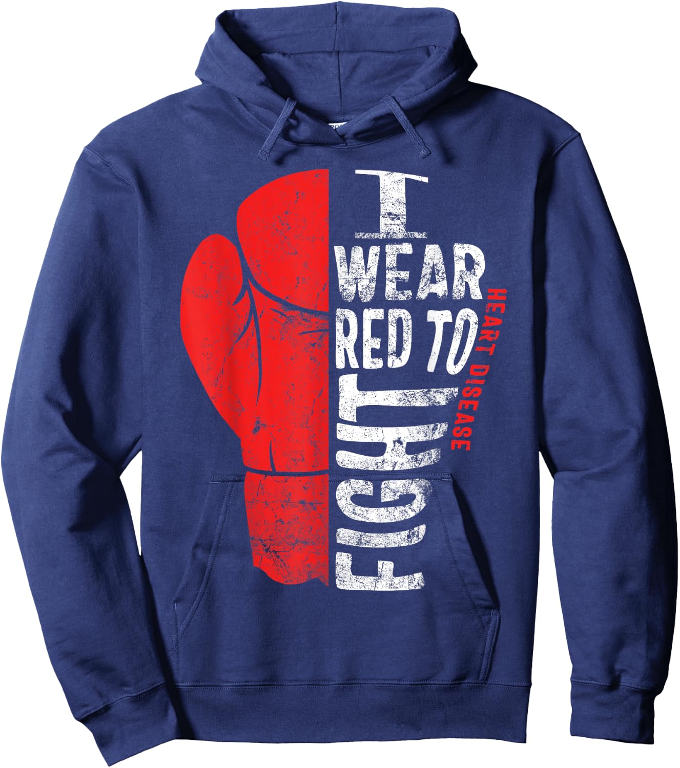 I Wear Red To Fight Heart Disease Awareness CHD National Day Hoodie - Hoodie | Navy