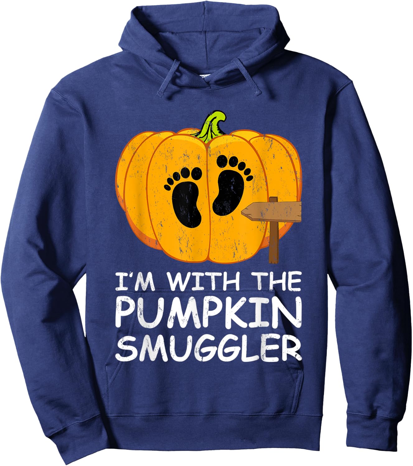I'm With The Pumpkin Smuggler Costume Halloween Hoodie - Hoodie | Navy