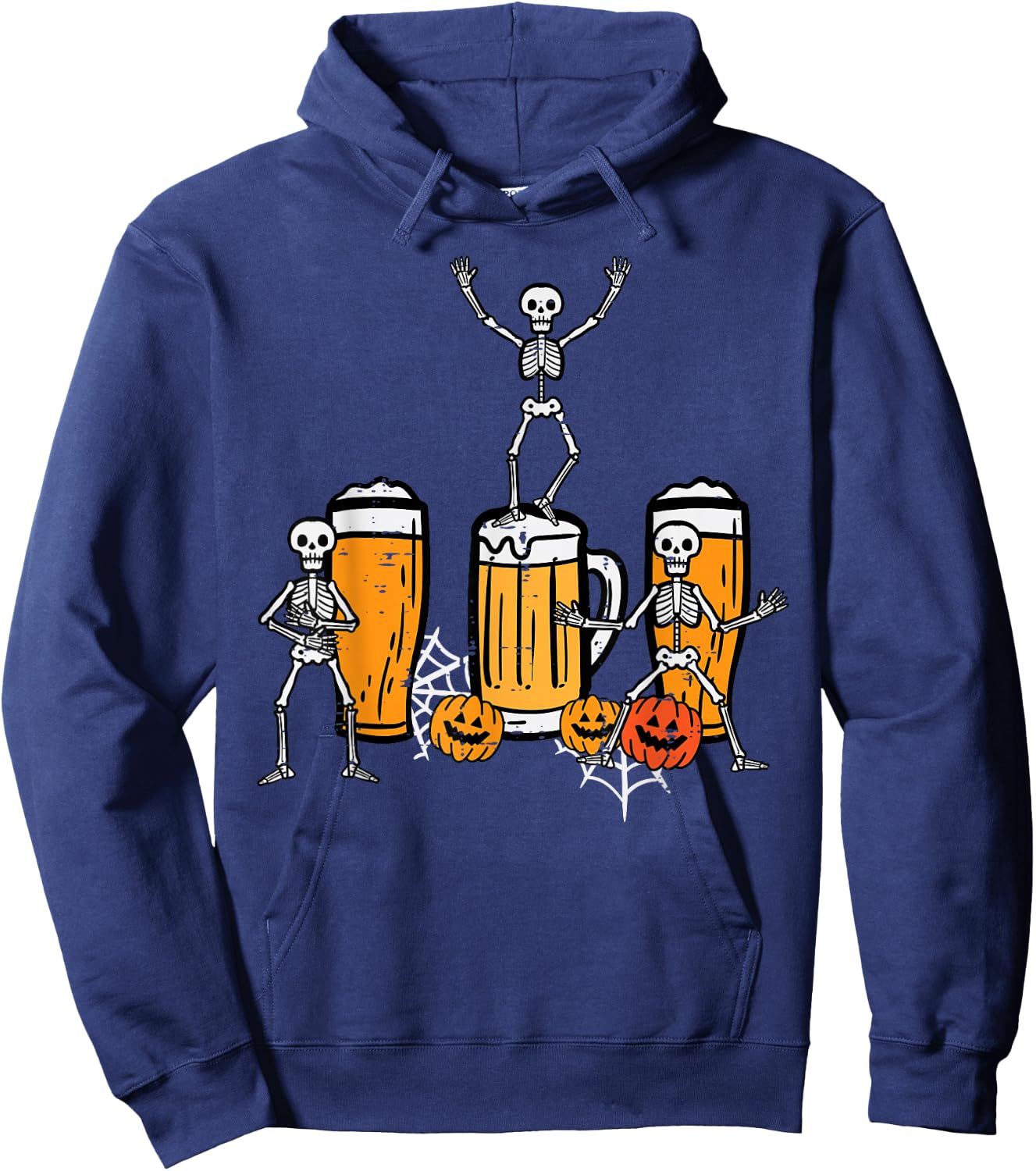 Halloween Team Skeletons Dancing Funny Costume Party Dad Men Hoodie - Hoodie | Navy
