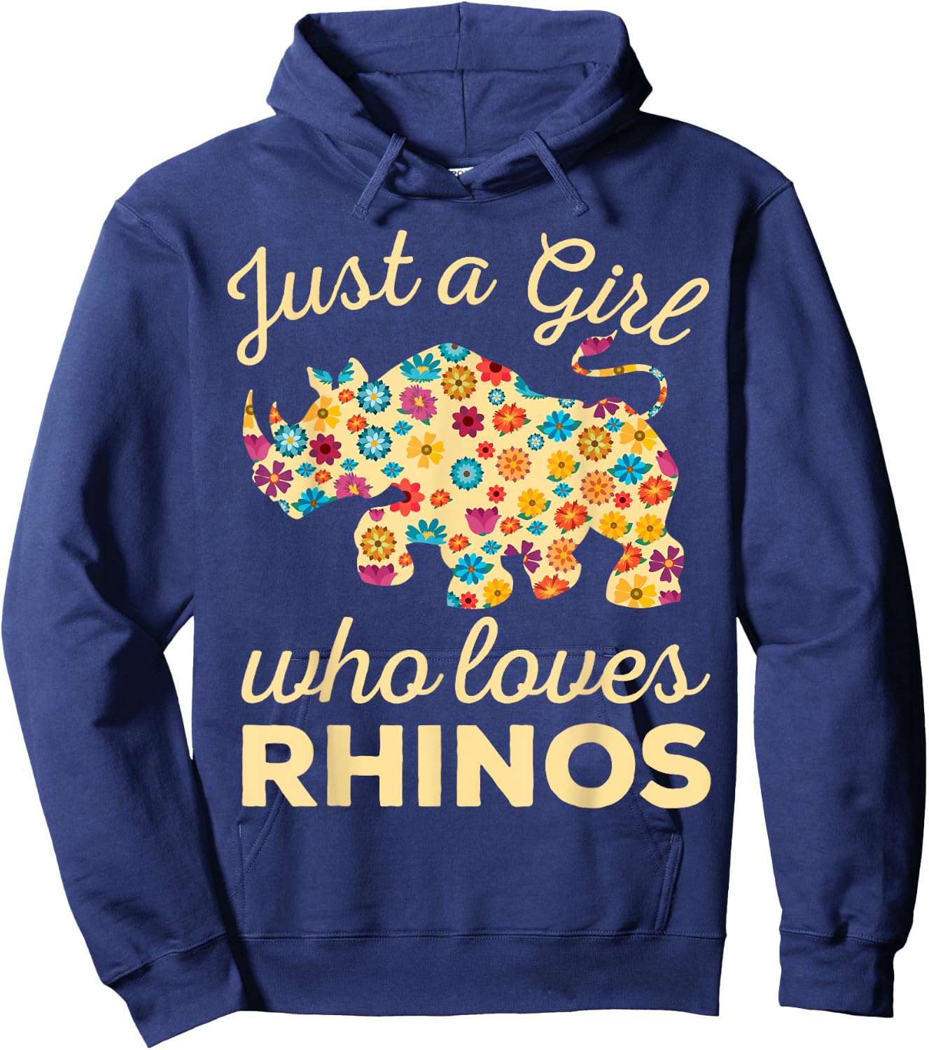Just A Girl Who Loves Rhinos Rhinoceros Horn Safari Wildlife Hoodie - Hoodie | Navy