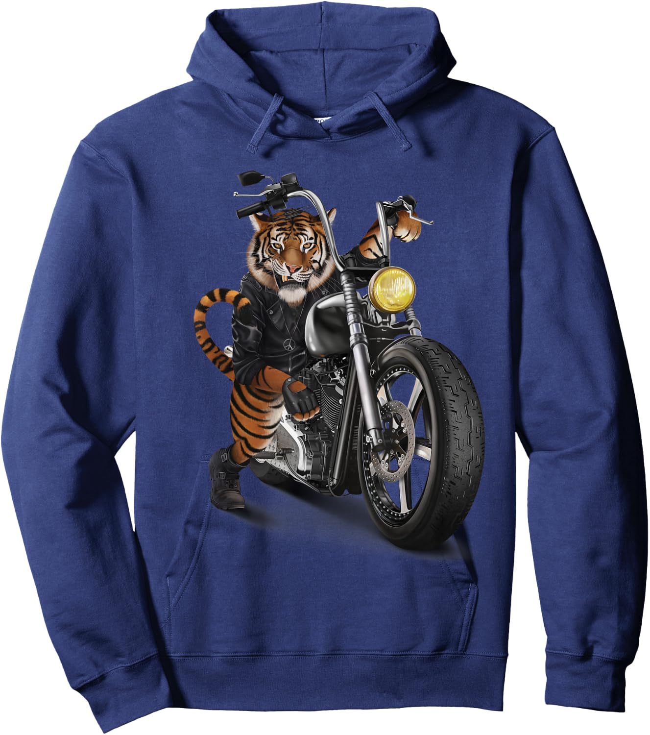 Fox Republic Design -Adults & Kids Tiger Print - Black, Small Hoodie - Hoodie | Navy