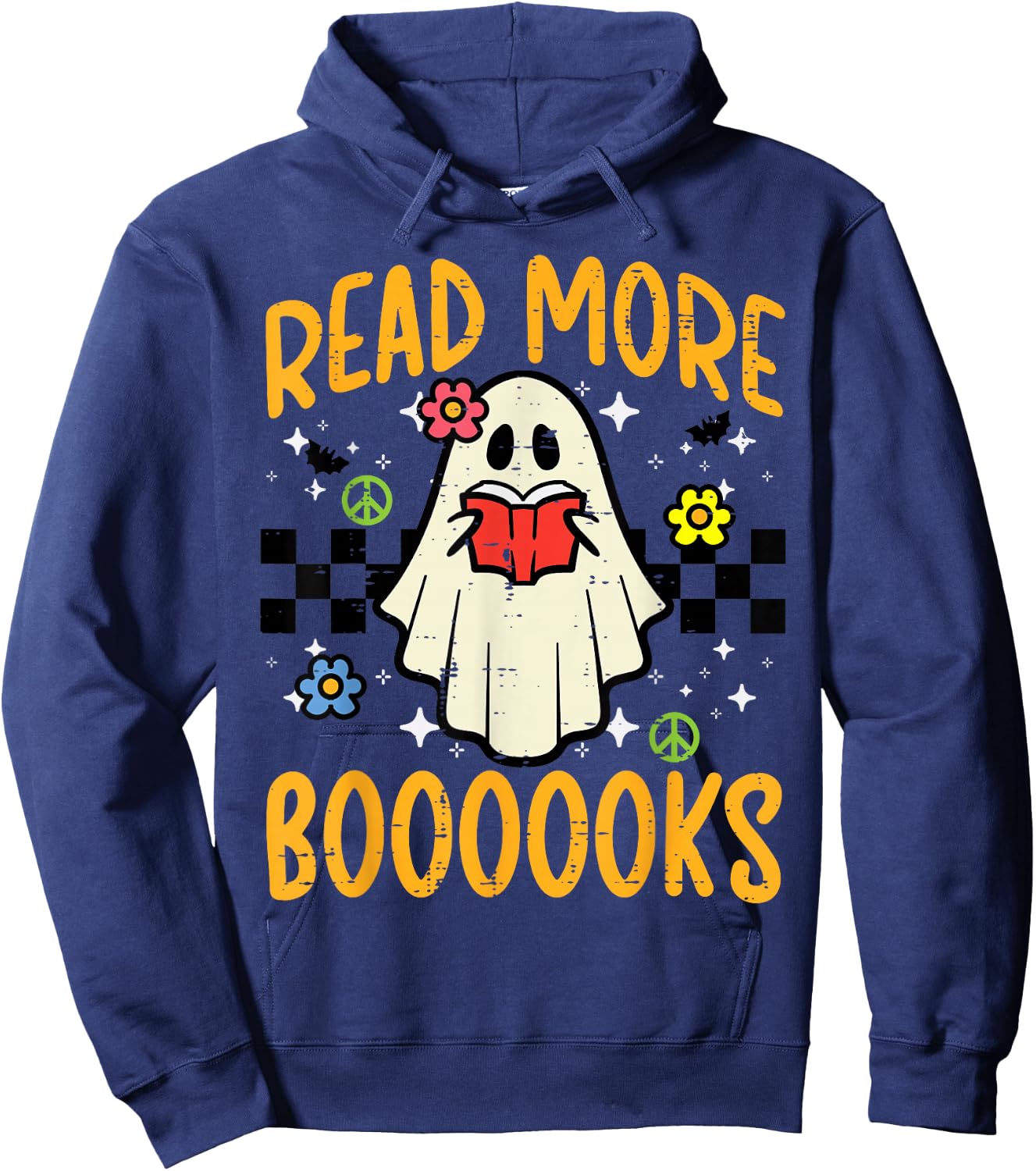 Halloween Read More Books Retro Costume Teacher Women Girls Hoodie - Hoodie | Navy