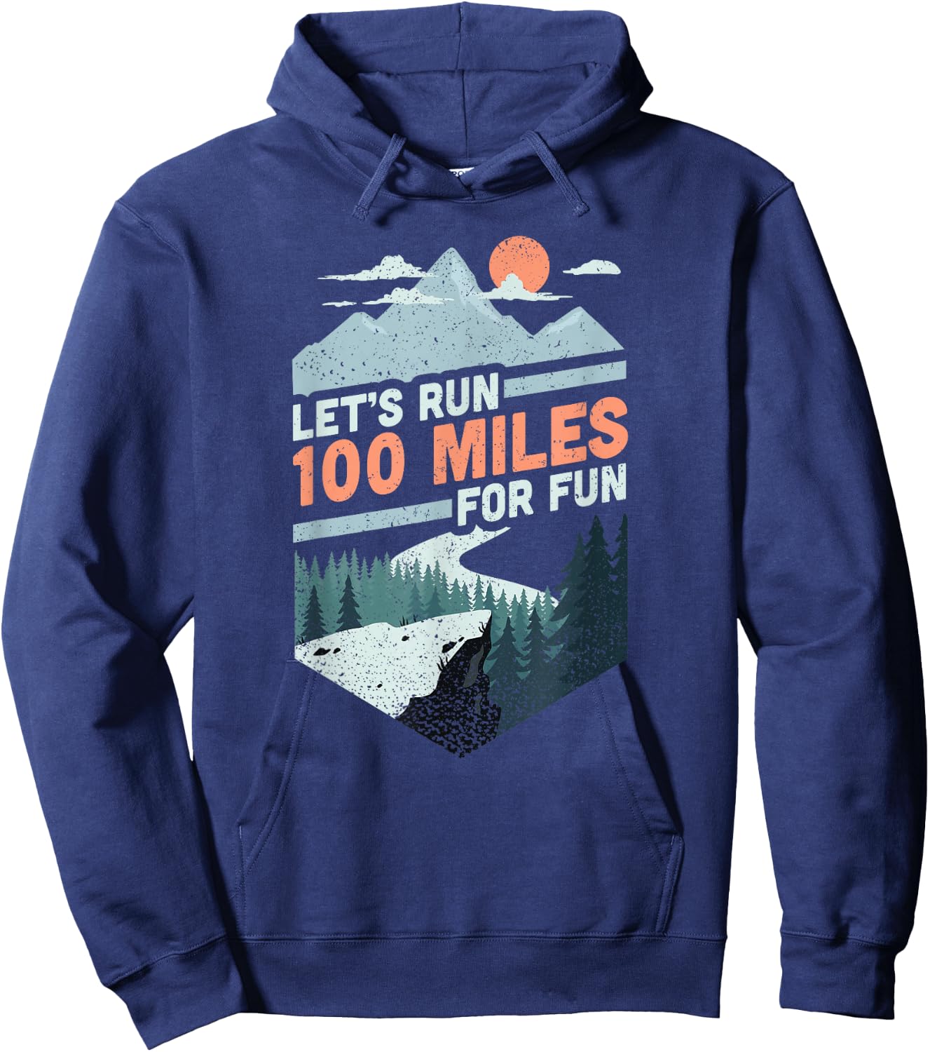 Let's run 100 miles ultrarunning ultra trail runner gift Hoodie - Hoodie | Navy
