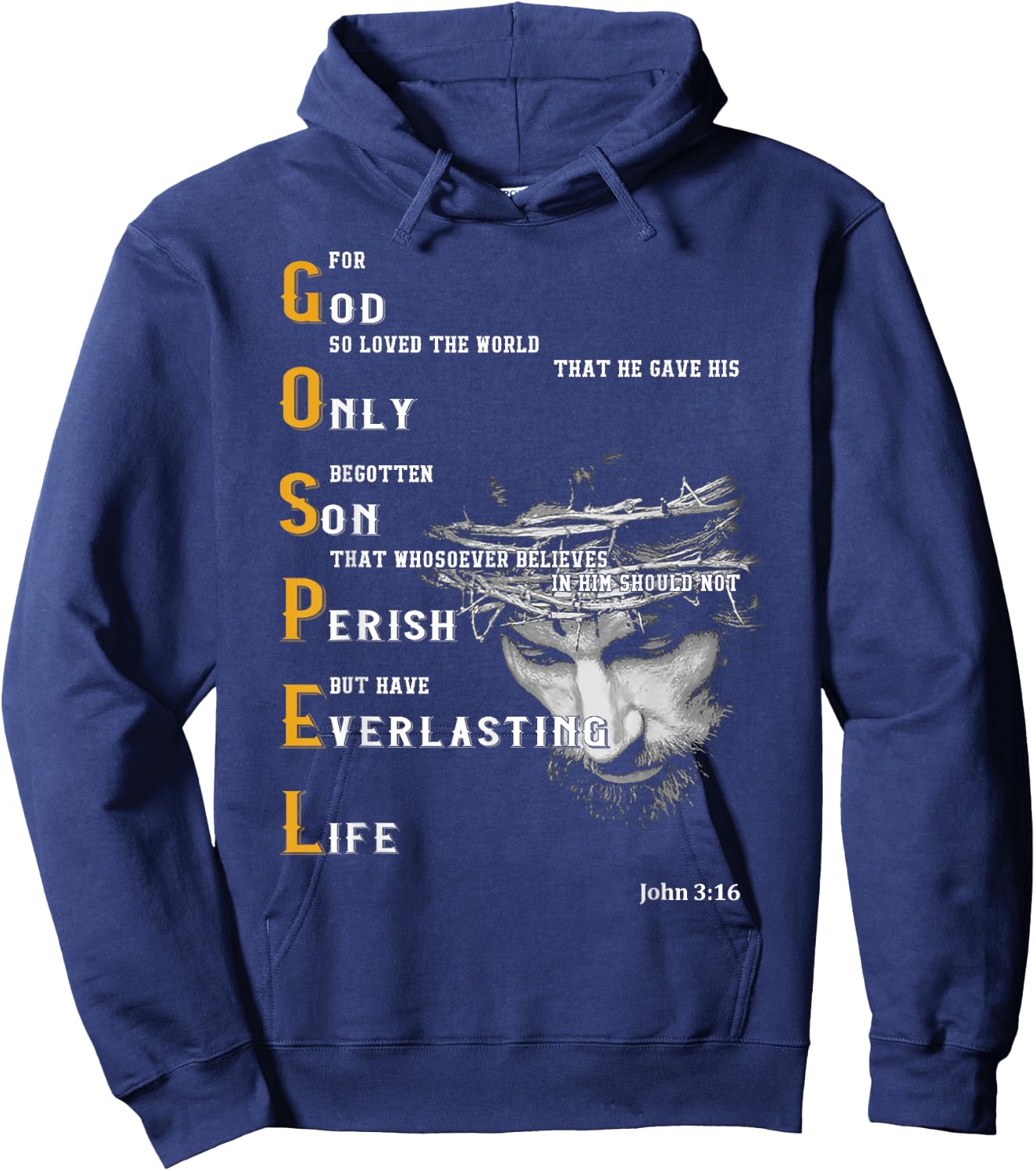 For God So Loved The World Love Jesus Christian Hoodie - Hoodie | Navy