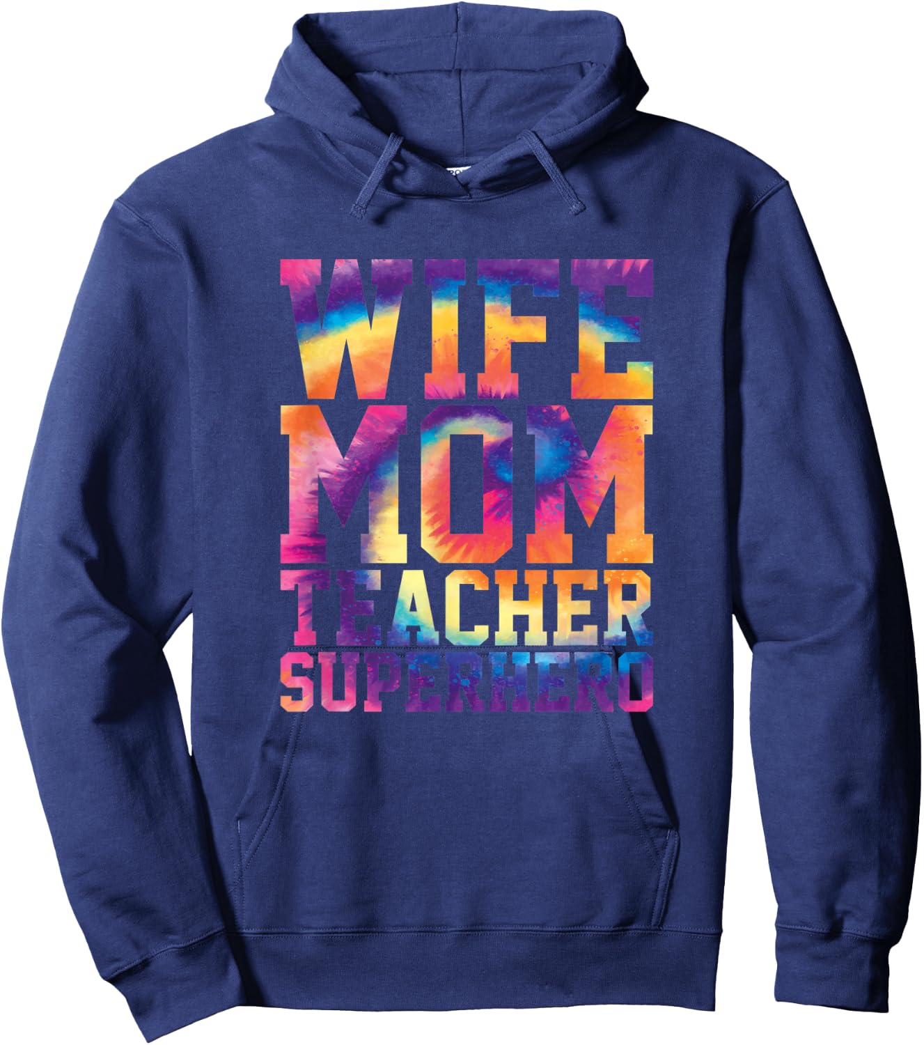 Wife Mom Teacher Superhero Teacher Gifts Educator Hoodie - Hoodie | Navy