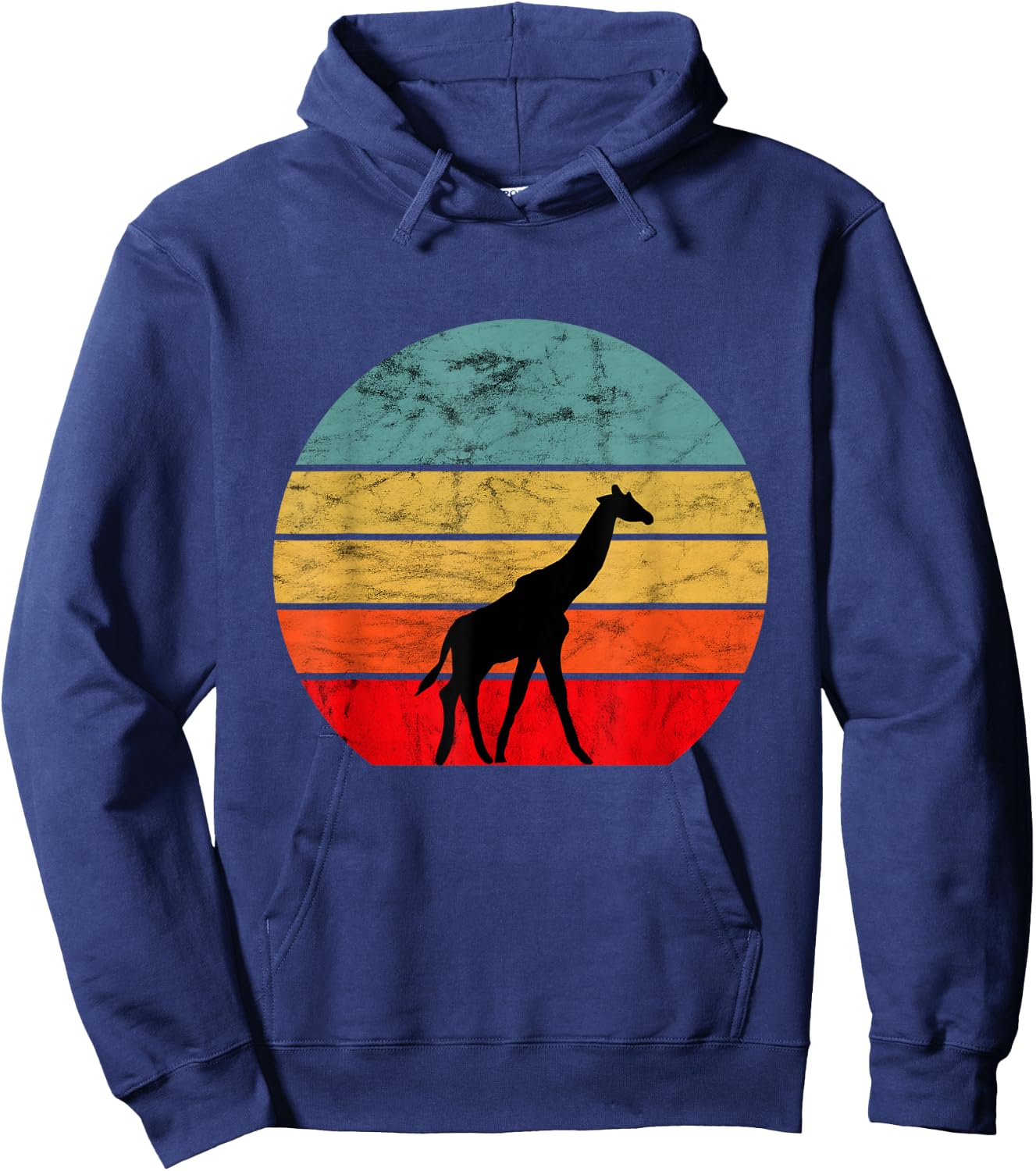 Giraffe Retro Vintage Sunset African Animals Hoodie - Hoodie | Navy
