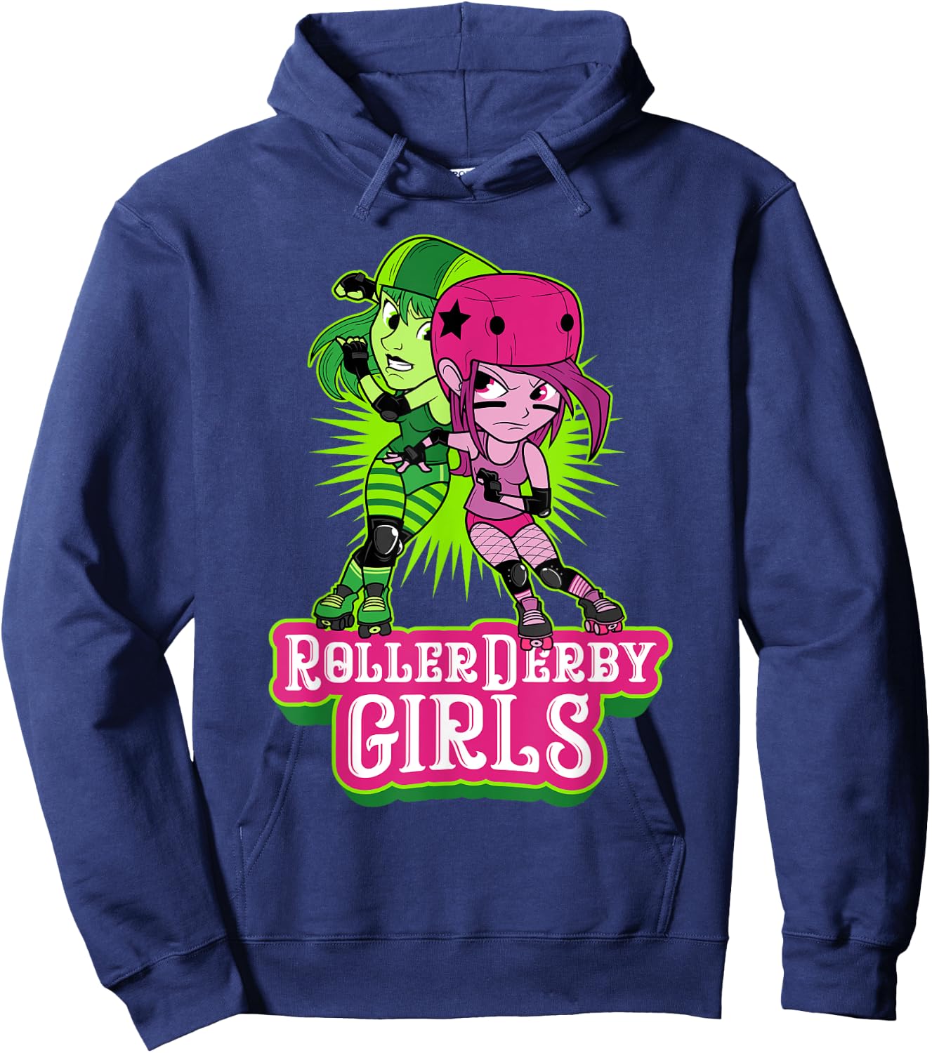 Roller Derby Girls Funny Jammer Skates Player Hoodie - Hoodie | Navy