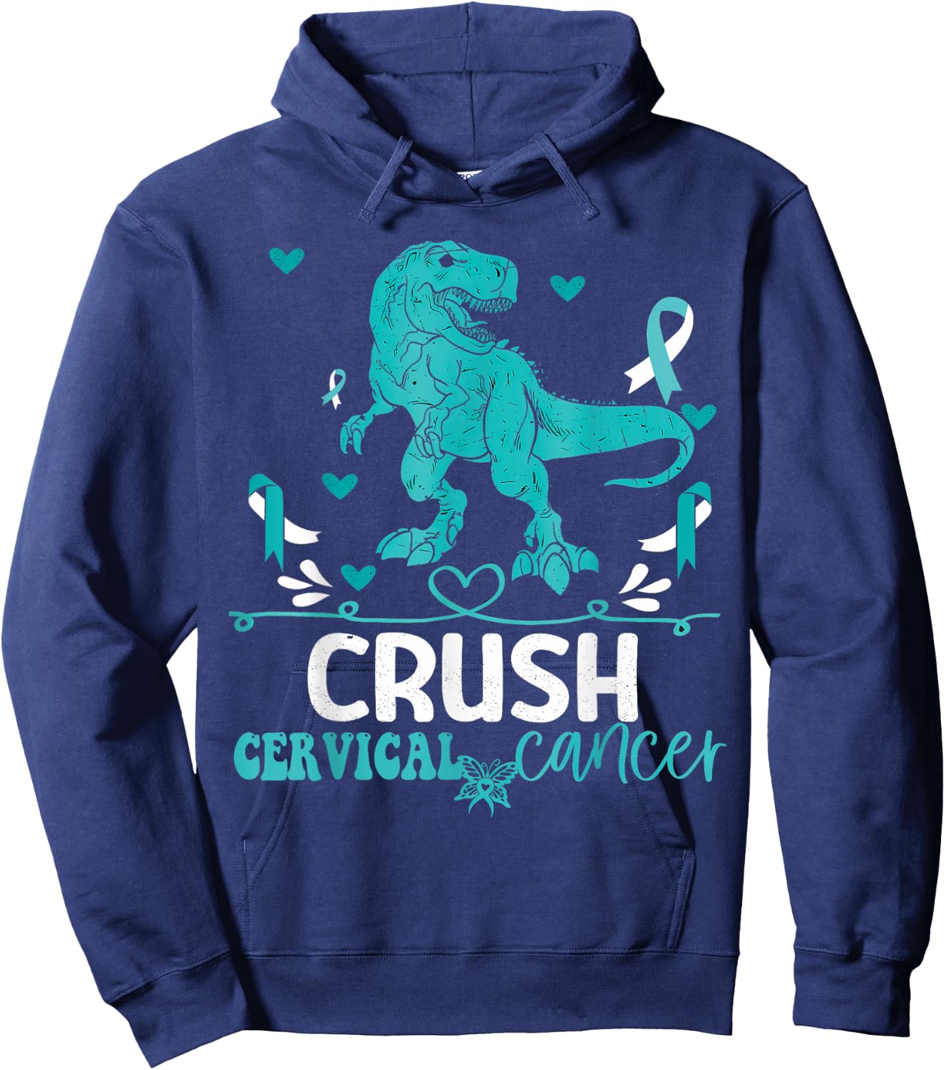 Kids Cervical Cancer Awareness Monster Truck Toddler Boy Hoodie - Hoodie | Navy