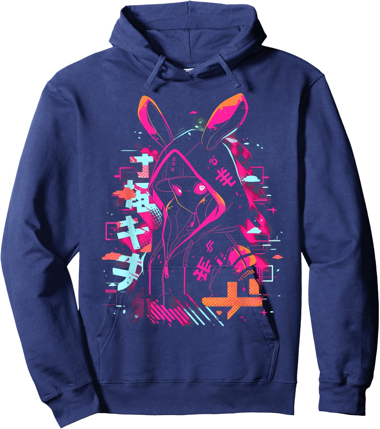 Anime Manga Cyberpunk Aesthetic Techwear Harajuku Hoodie - Hoodie | Navy