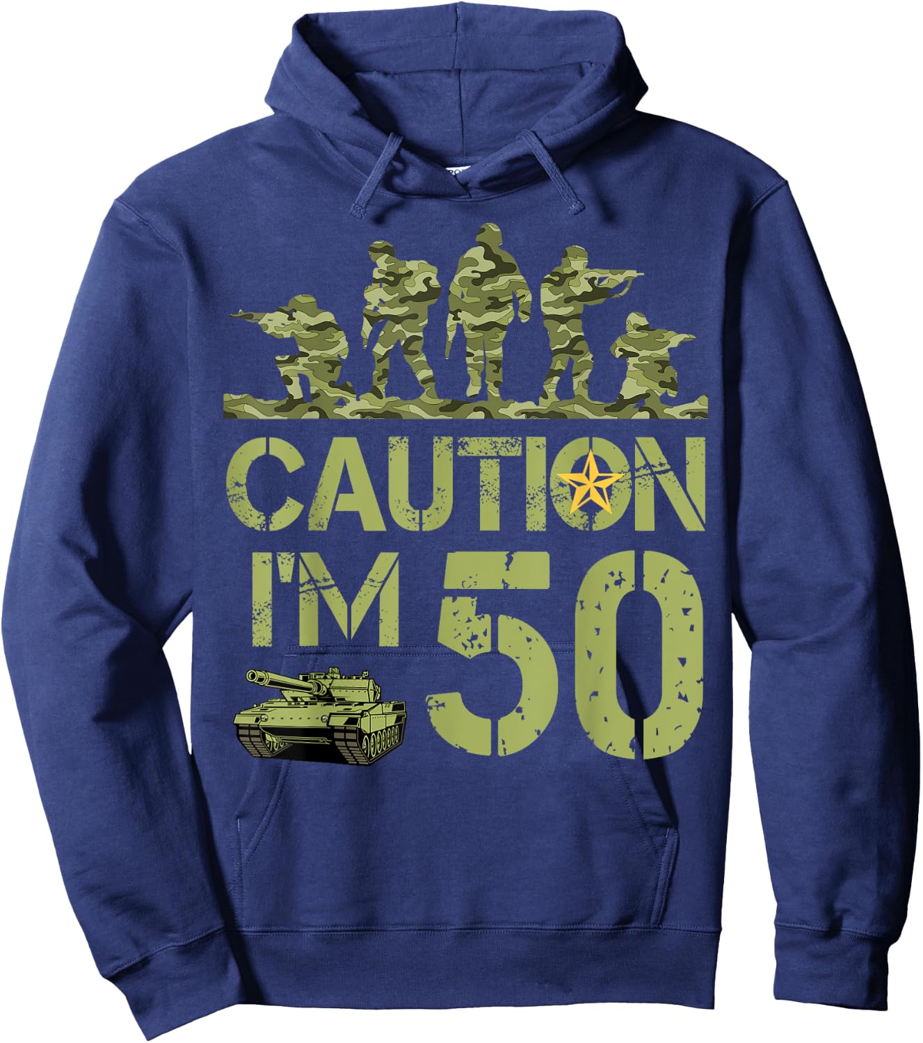 50th Birthday Military I'm 50 Year Old Soldier Camo Birthday Hoodie - Hoodie | Navy