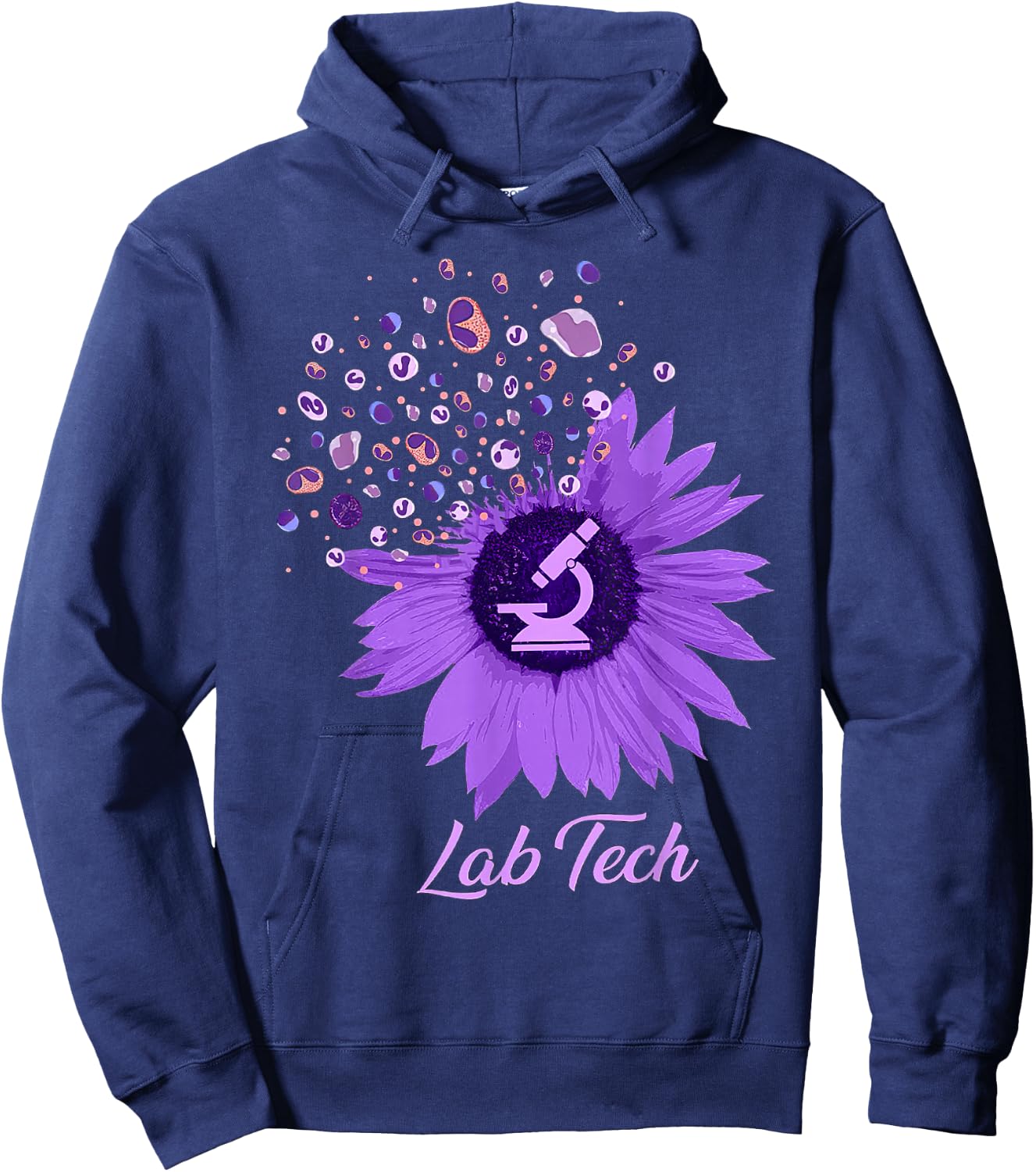 Lab Tech SunFlower Med Tech Funny Medical Technician Lab Hoodie - Hoodie | Navy