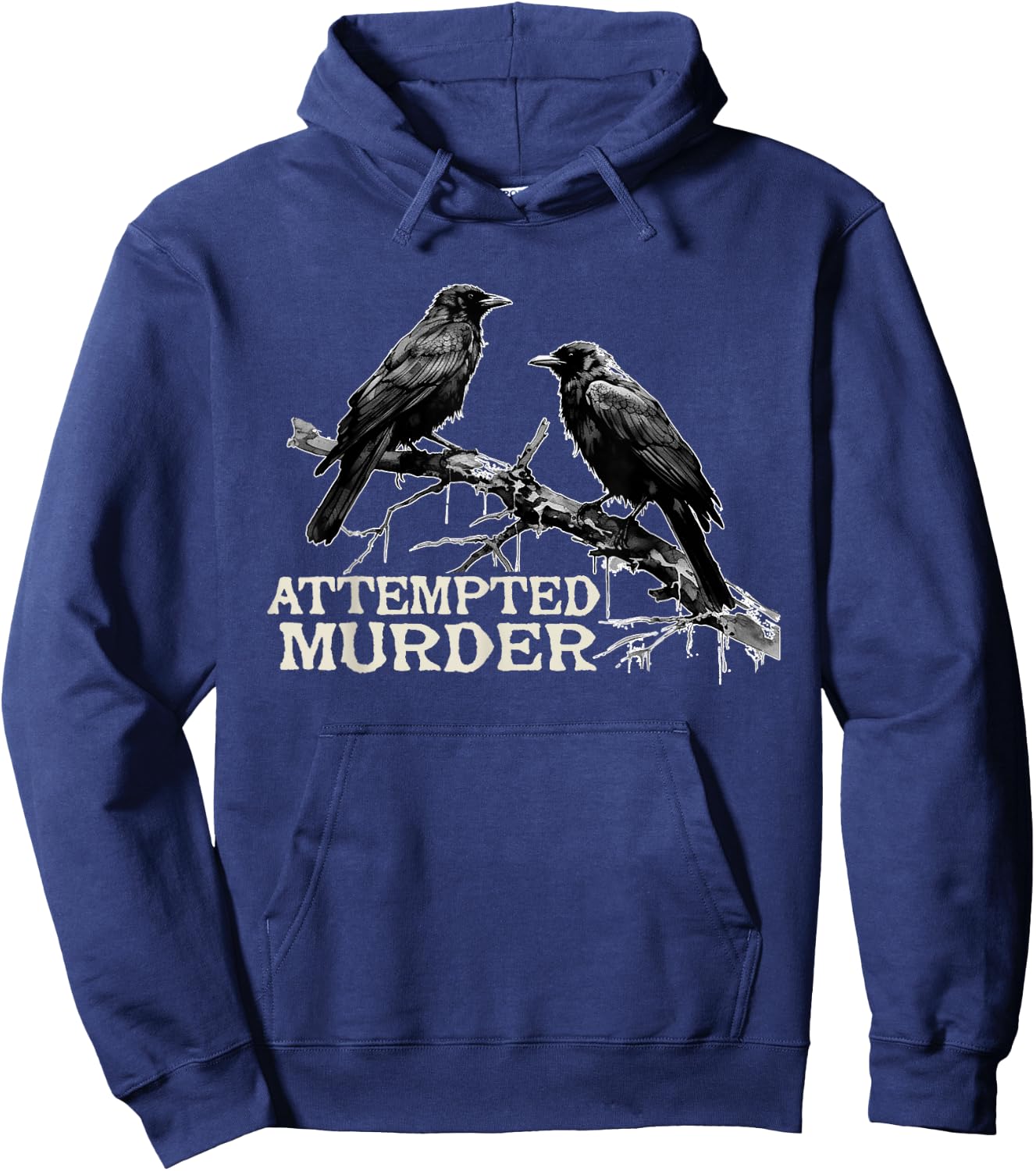 Funny Attempted Murder Crow Hoodie - Hoodie | Navy
