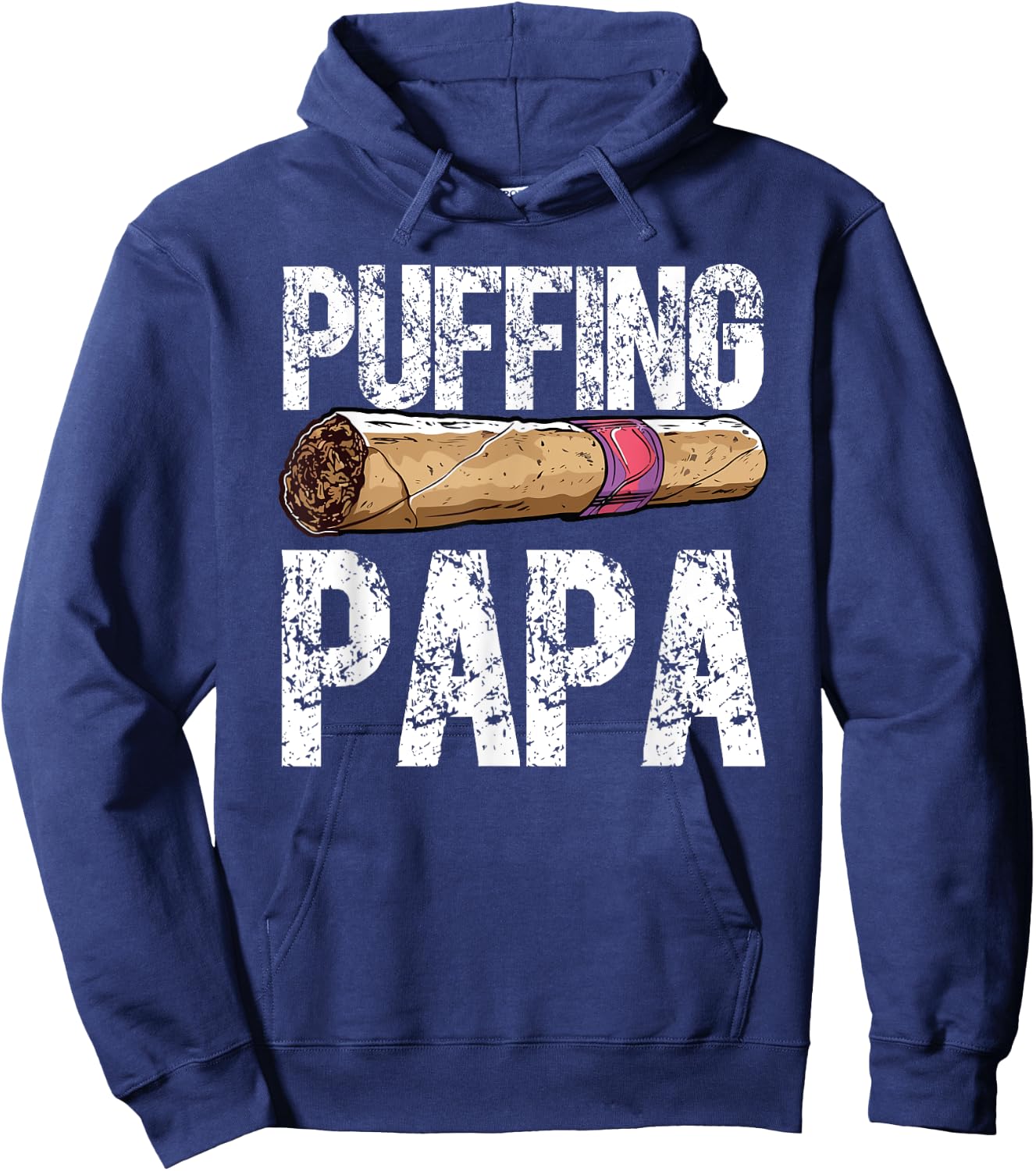 Cigar Dad Cigarette Smoker Daddy Smoking Papa Fathers Day Hoodie - Hoodie | Navy