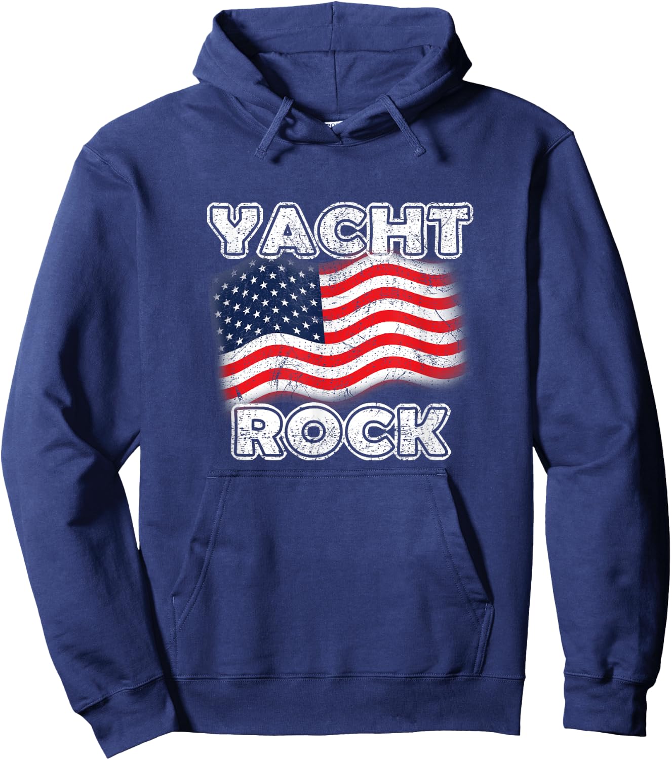 Yacht Rock American Flag Fun July 4th Maritime Vintage Style Women Men Hoodie - Hoodie | Navy