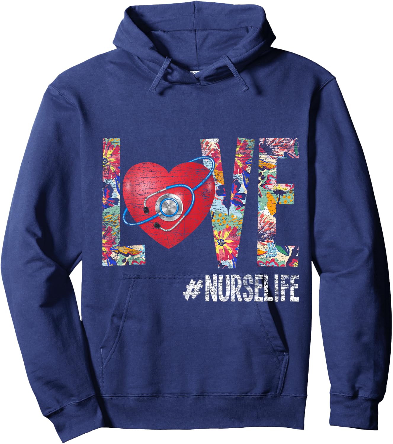 Love Nurselife Nurse Hoodie - Hoodie | Navy