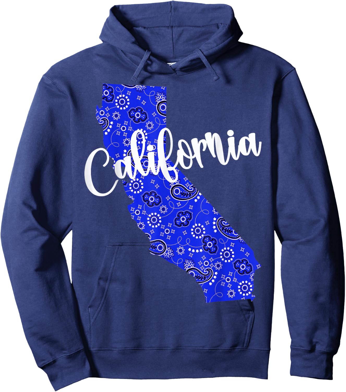 Bandana California Blue Bandanna Pattern State Pride Hoodie - Hoodie | Navy