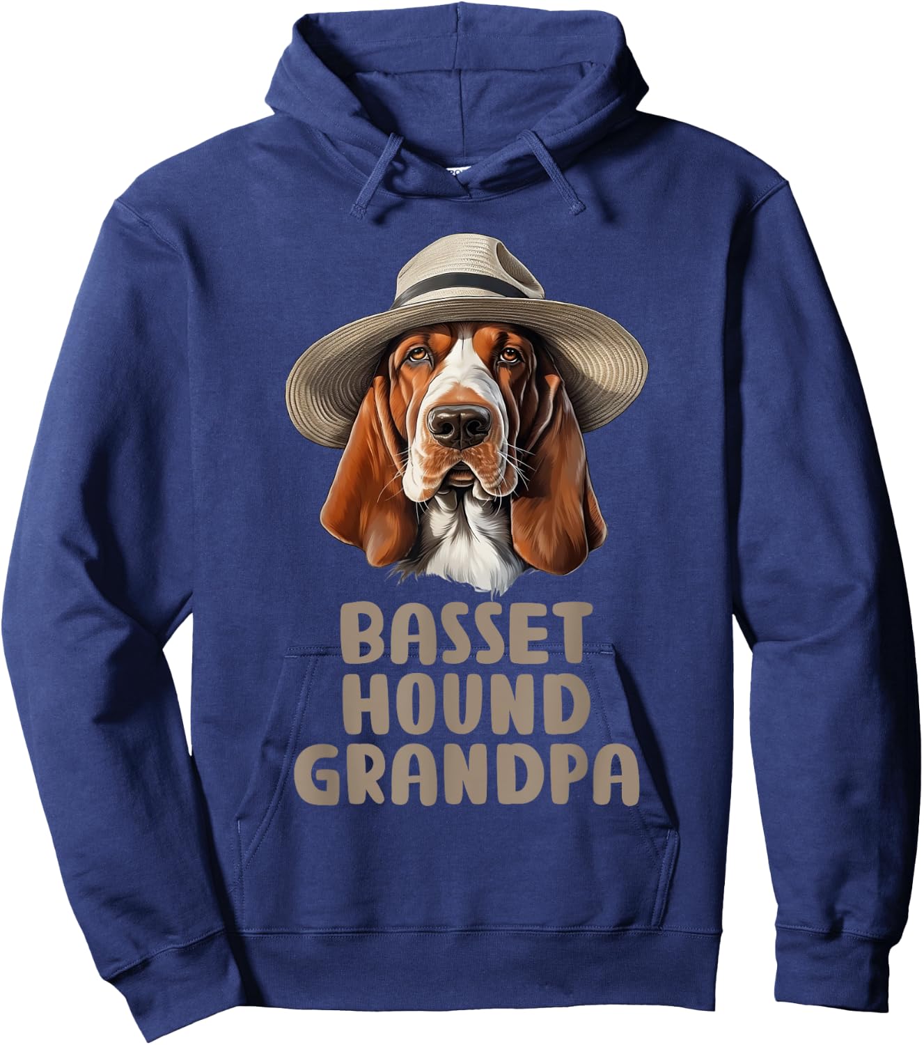 Basset Hound Grandpa Dog Lover Gift Funny Basset Hound Owner Hoodie - Hoodie | Navy