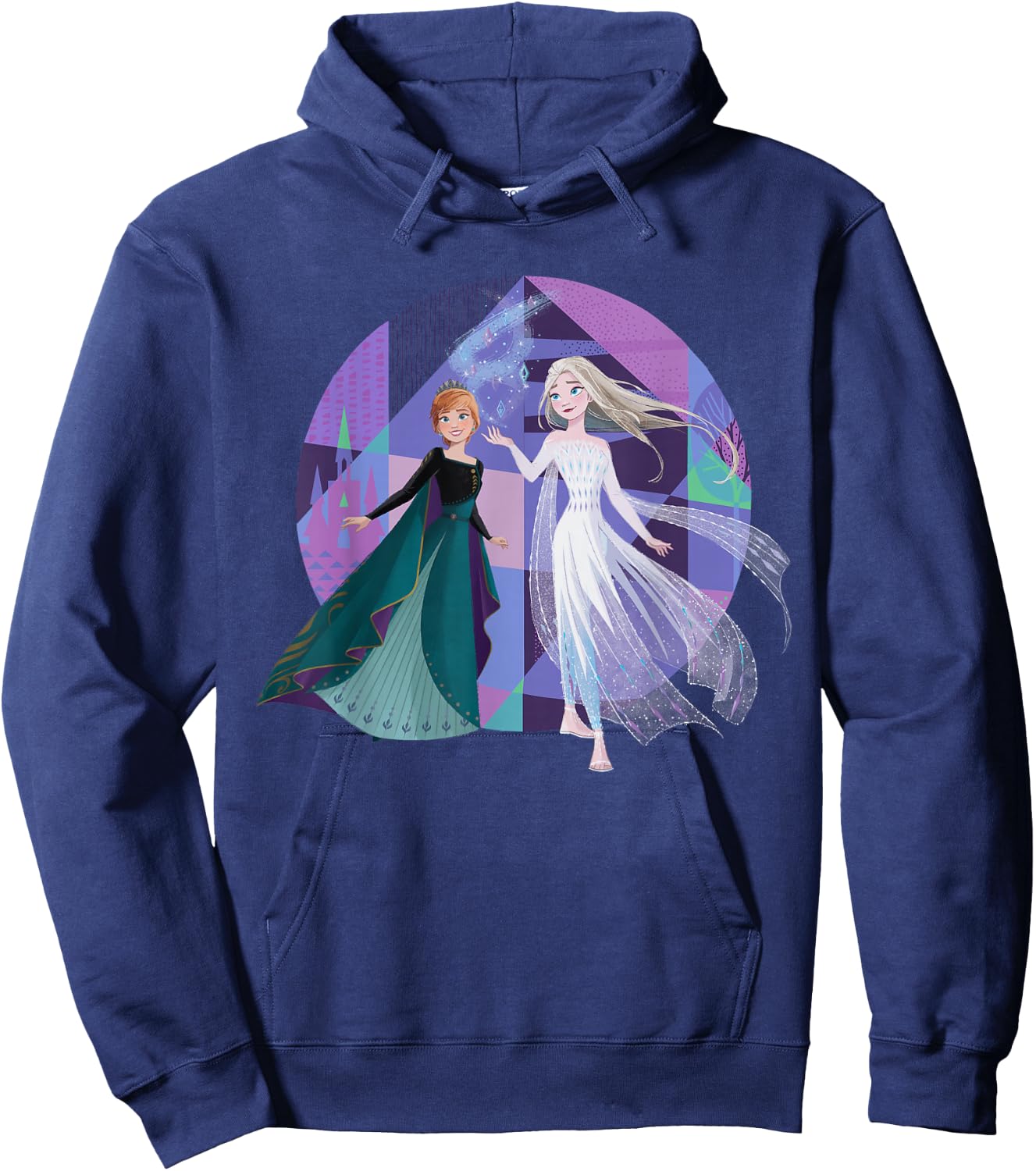 Disney Frozen 2 Queen Anna and Snow Queen Elsa Hoodie - Hoodie | Navy