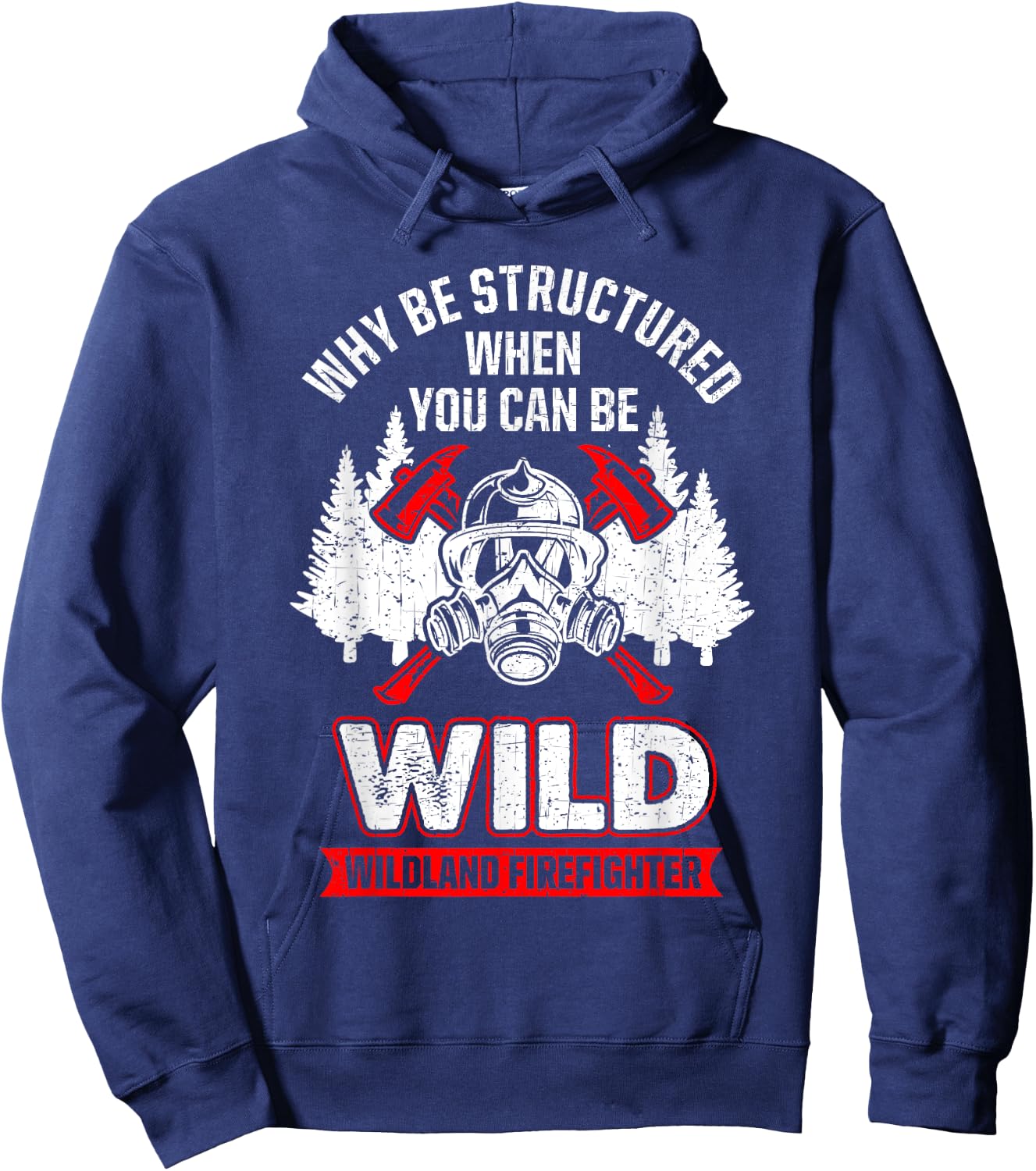 Wild Wildland Firefighter Hoodie - Hoodie | Navy