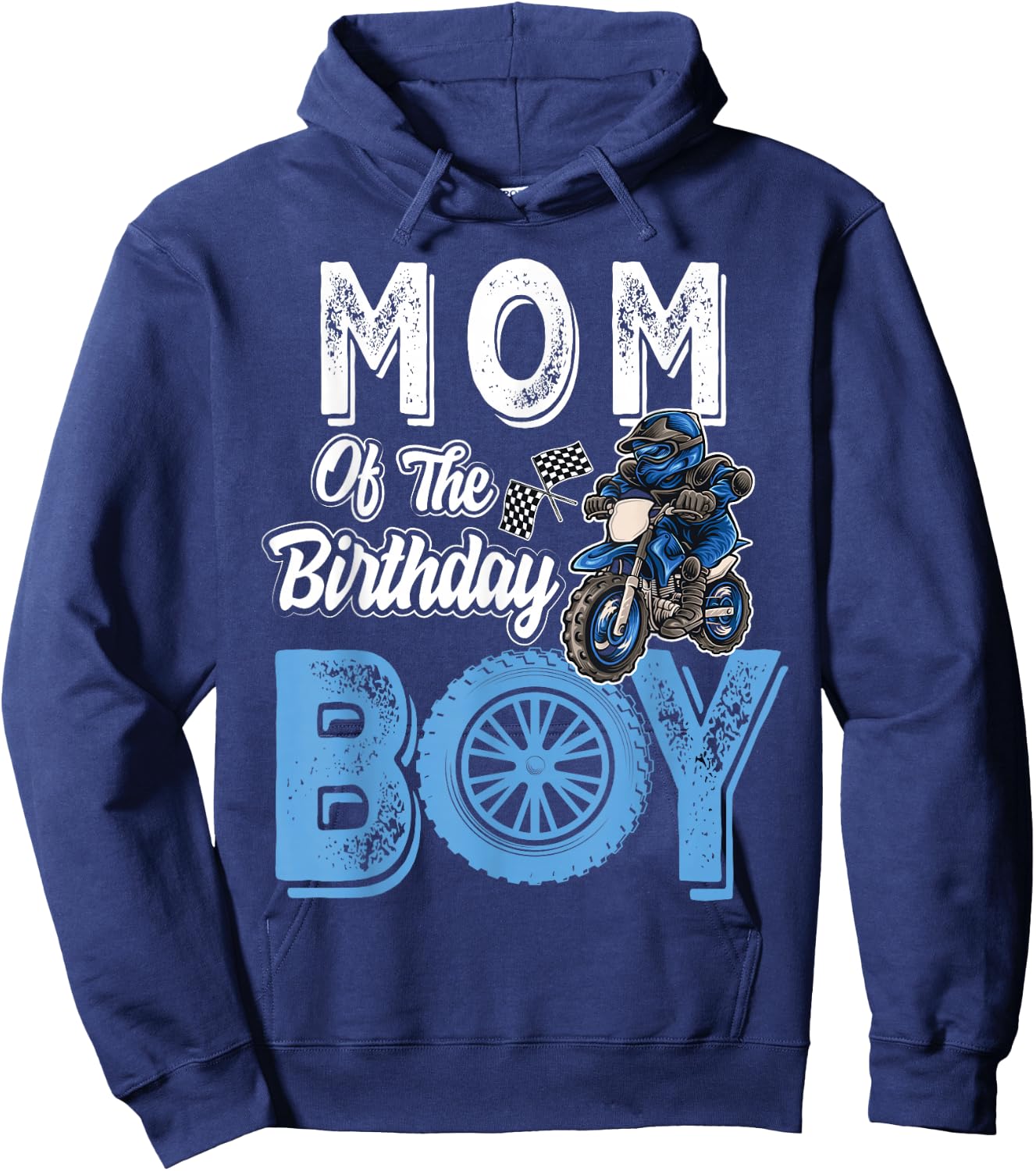 Mom of the Birthday Boy Dirt Bike B-day motocross Party Hoodie - Hoodie | Navy