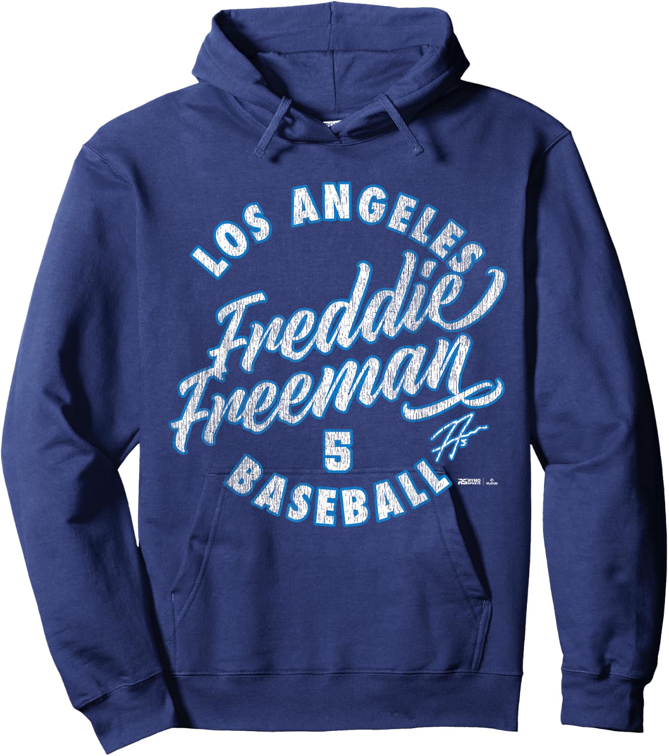 Freddie Freeman Los Angeles Baseball Vintage Cursive MLBPA Hoodie - Hoodie | Navy