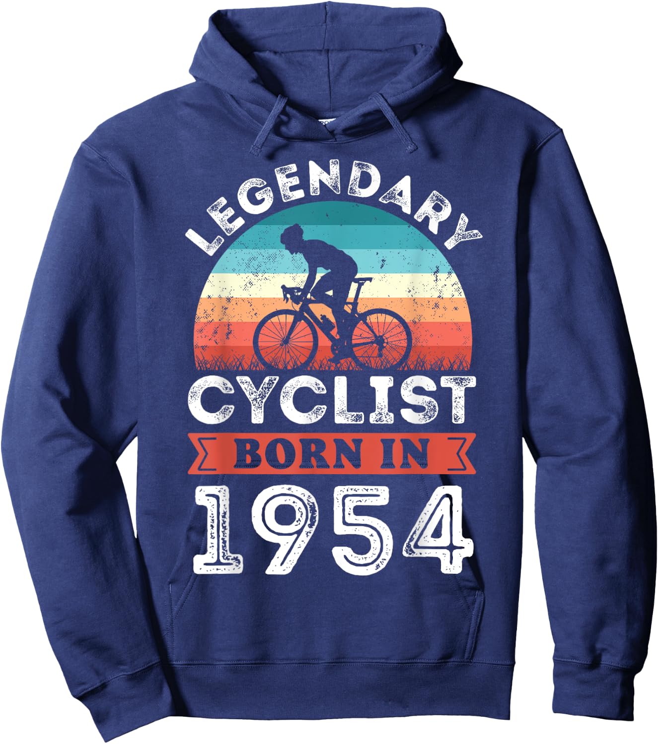 Legendary Cyclist born 1954 70th Birthday Gifts Cycling Hoodie - Hoodie | Navy