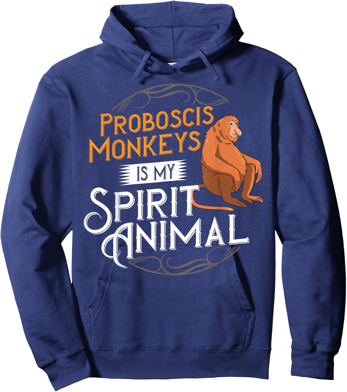 Proboscis Monkey Funny Long Nosed Monkeys Hoodie - Hoodie | Navy