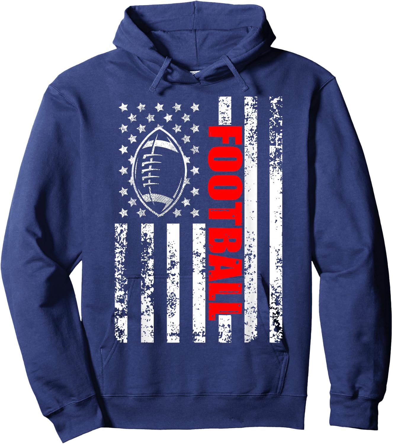 American Flag Football Patriotic Football Hoodie - Hoodie | Navy