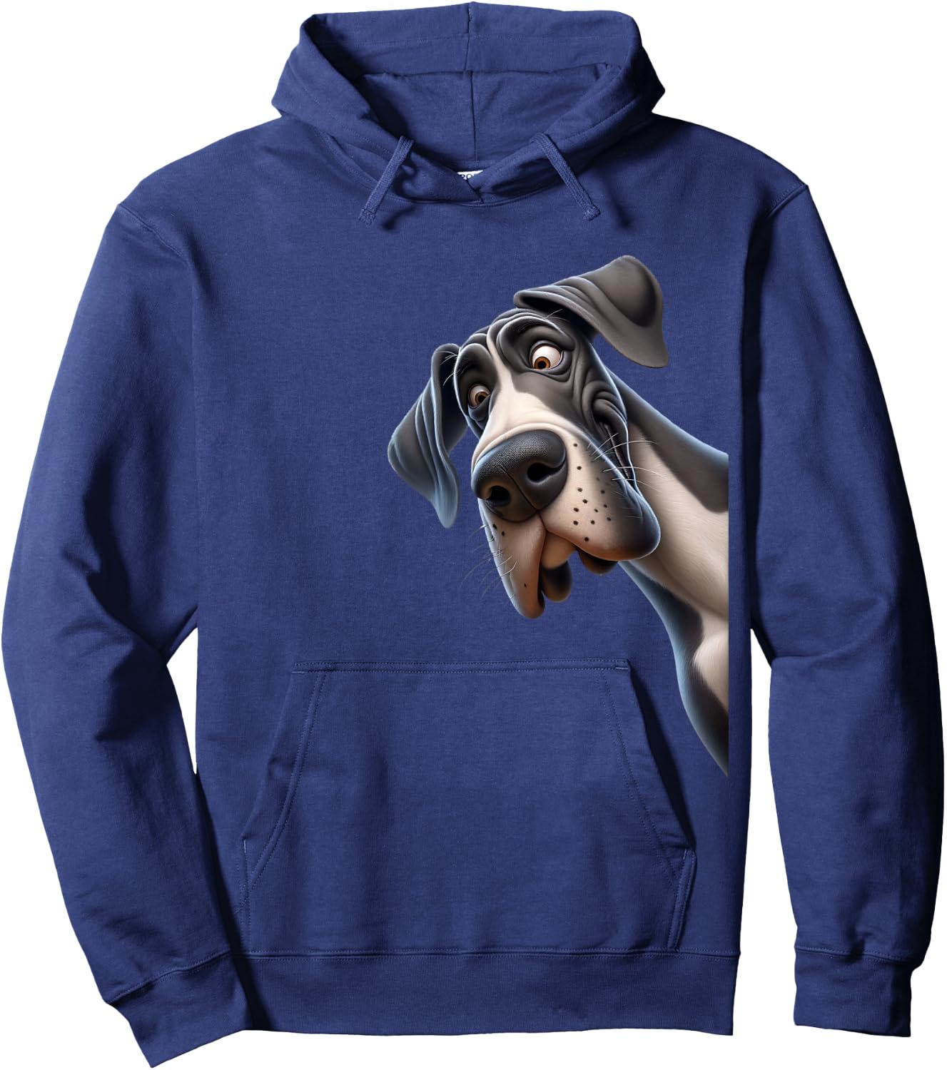 Goofy Giant Adorable Large Gentle Dog Lover Great Dane Hoodie - Hoodie | Navy