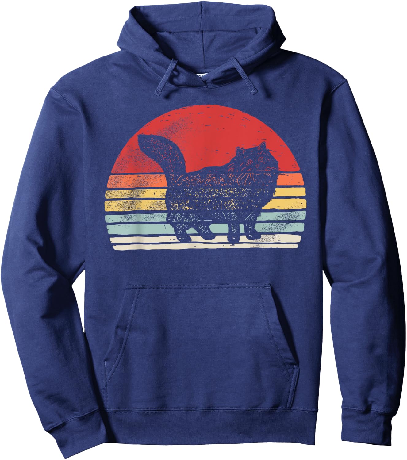 Vintage Retro Siberian Cat Hoodie - Hoodie | Navy
