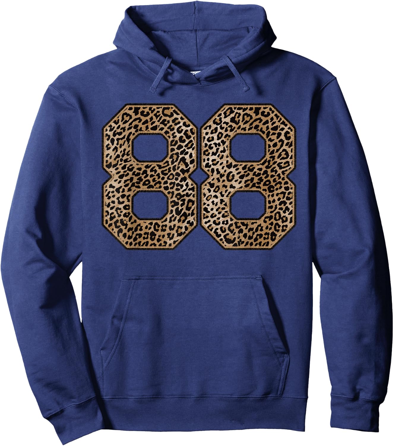 Leopard Number 88 Athlete Sports Jersey Supporter Fanwear Hoodie - Hoodie | Navy