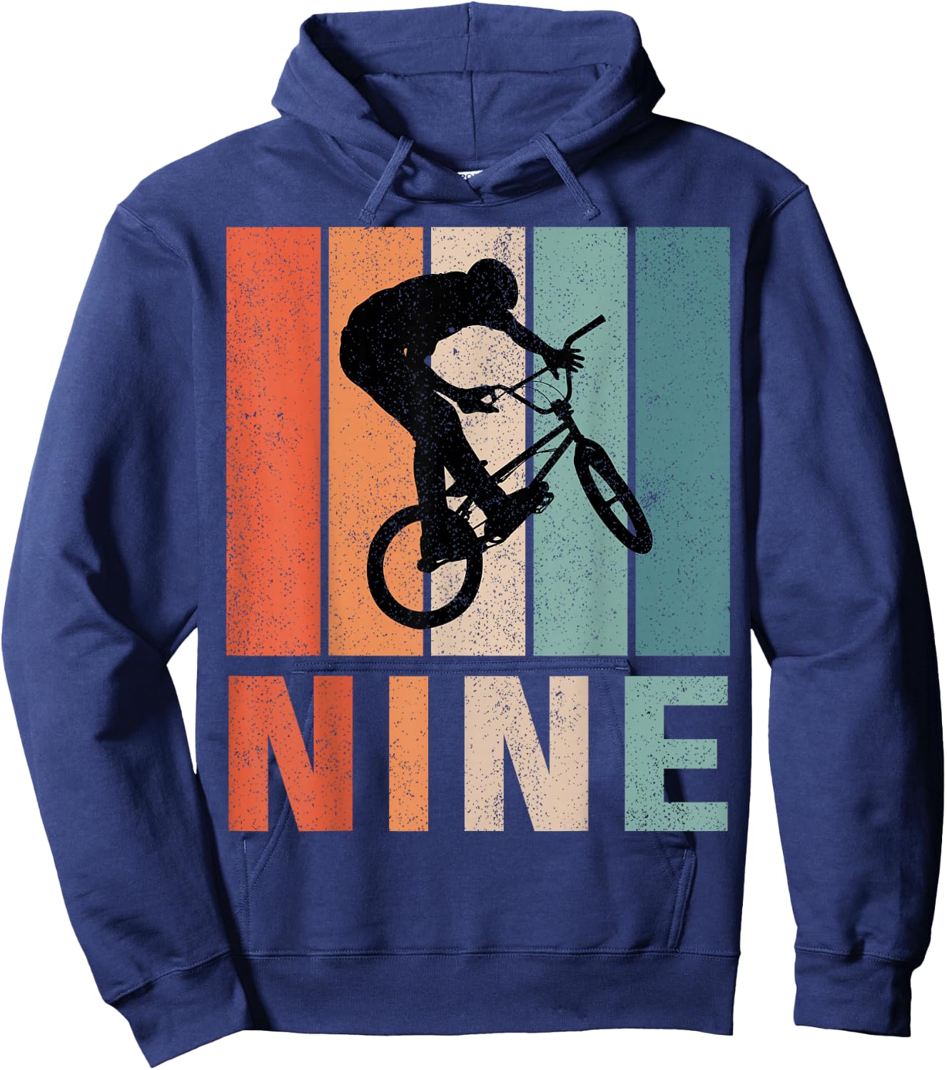 9th Birthday Retro BMX Bicycle Bike Boys Kids 9 Years Old Hoodie - Hoodie | Navy