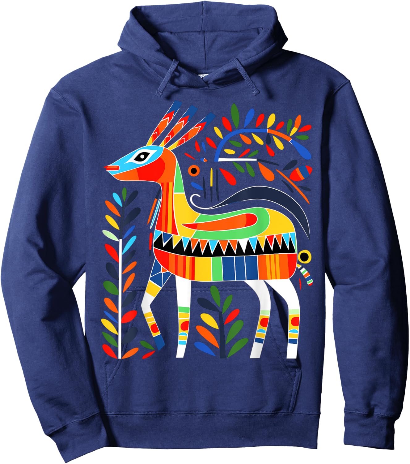 Native American Deer Pacific Northwest Coastal Art Hoodie - Hoodie | Navy