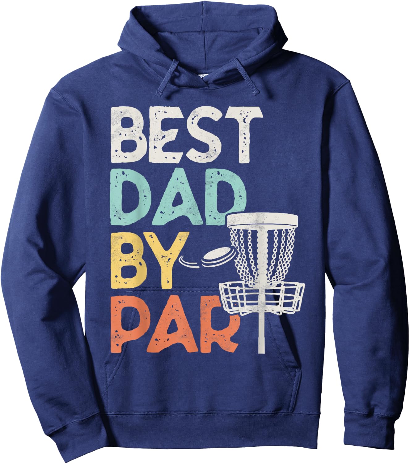 Vintage Funny Best Dad By Par - Disk Golf Dad Hoodie - Hoodie | Navy