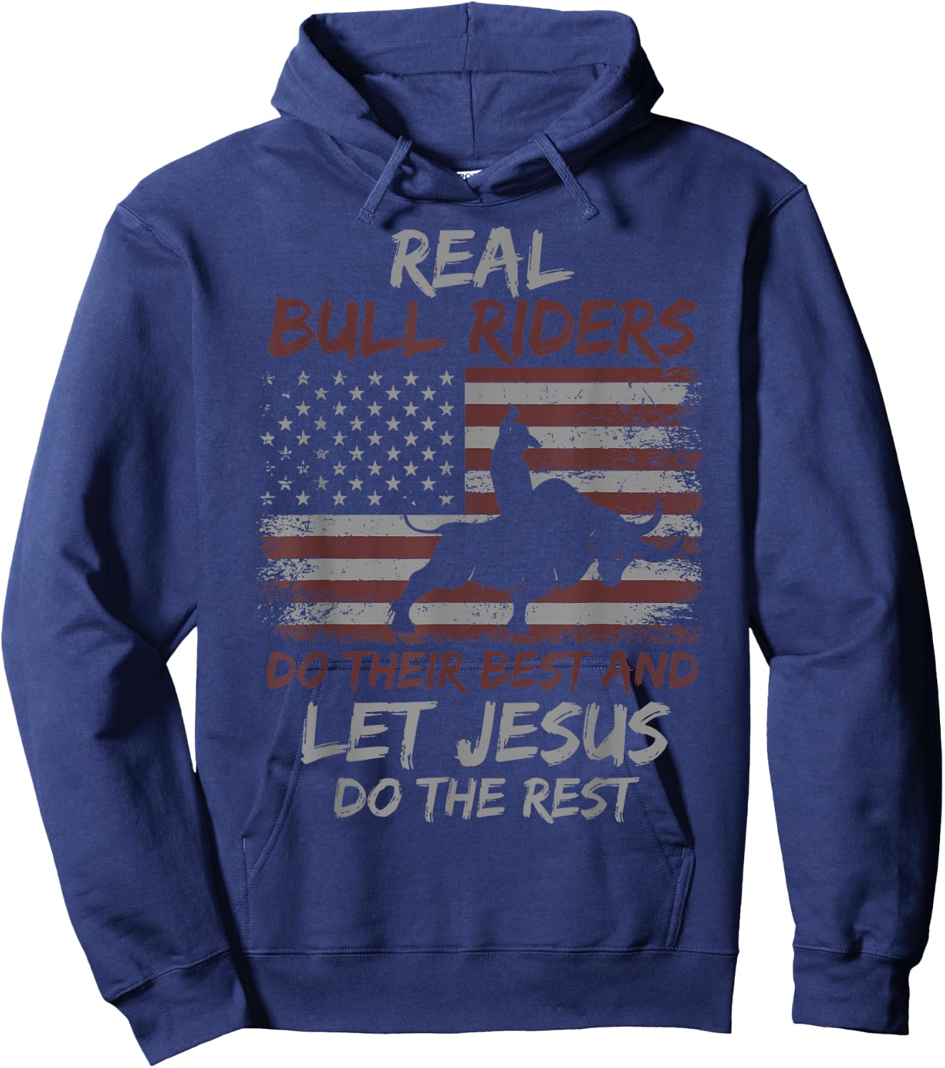 Christian Bull Riding Bull Rider & Western Hoodie - Hoodie | Navy